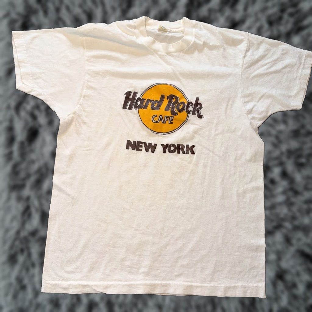 Hard Rock Cafe VINTAGE Hard Rock Cafe NEW YORK Shirt Mens XL White USA Made Short Sleeve Crew Neck Graphic Print Size US XL / EU 56 / 4 - 1 Thumbnail