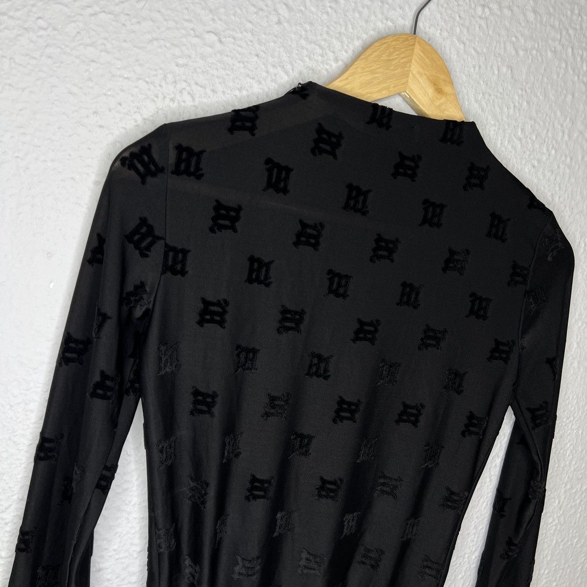 Misbhv MISBHV Bodysuit Allblack Velour Monogram Black Logo Size S / US 4 / IT 40 - 10 Thumbnail