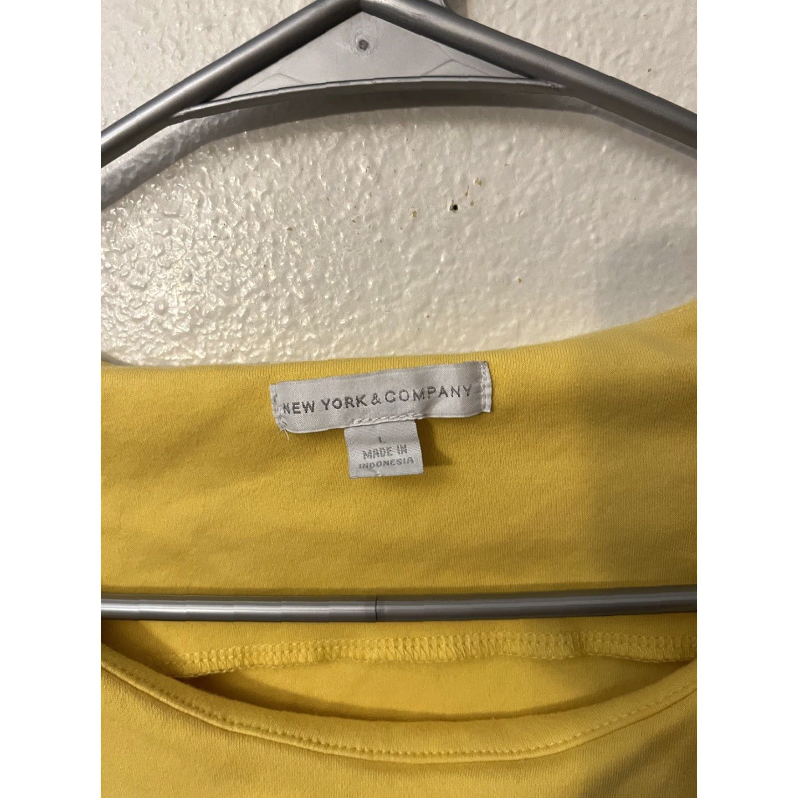 Vintage New York & Company Womens Dress Sleeveless Yellow Round Neck A-Line L Knee Length Casual Vintage No Size L / US 10 / IT 46 - 3 Thumbnail
