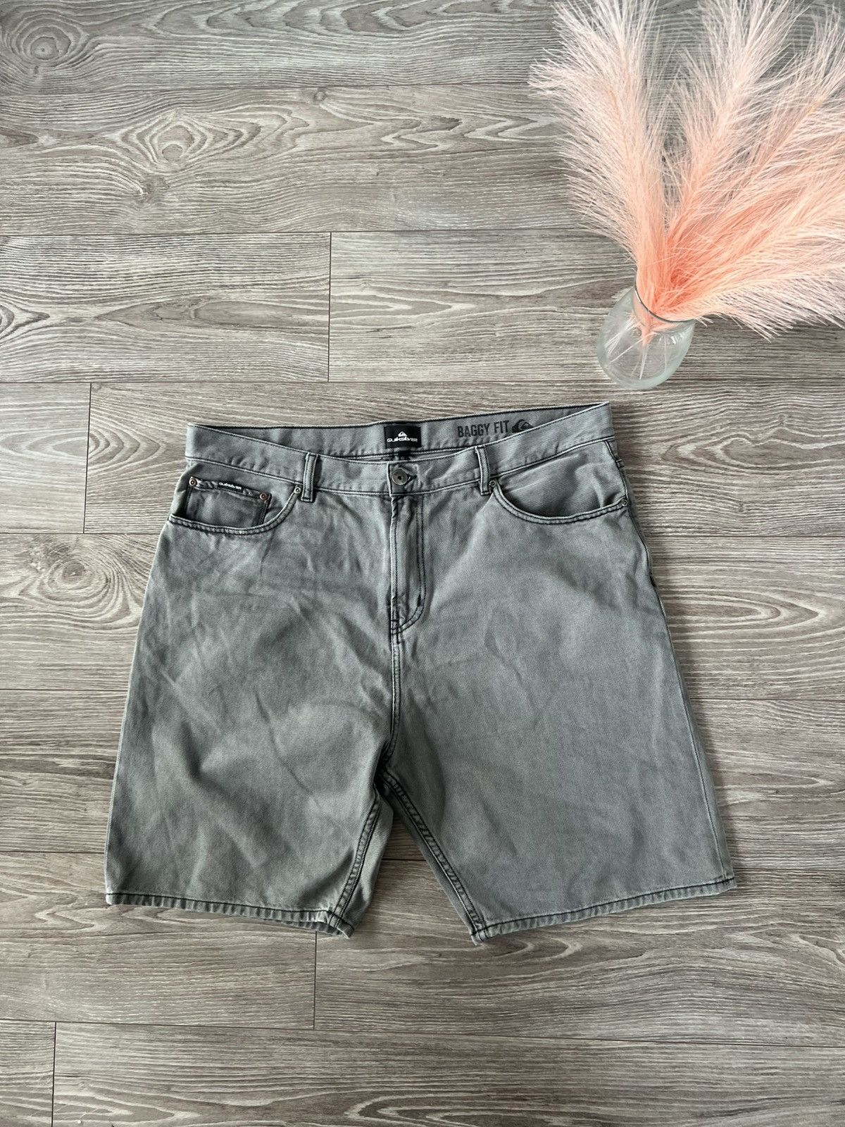 Quiksilver Archival Sk8 Quicksilver Opium Gray Baggy Jeans Shorts Size US 40 / EU 56 - 3 Thumbnail