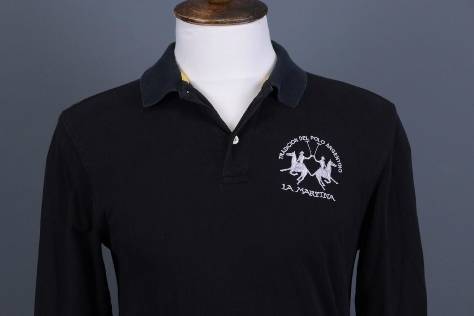 La Martina La Martina Buenos Aires Black Rugby Polo Shirt Size M Size US M / EU 48-50 / 2 - 2 Thumbnail