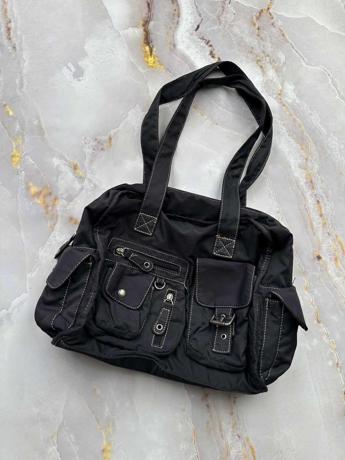 Avant Garde x Vintage Multipocket Shoulder Bag in Black, Women's