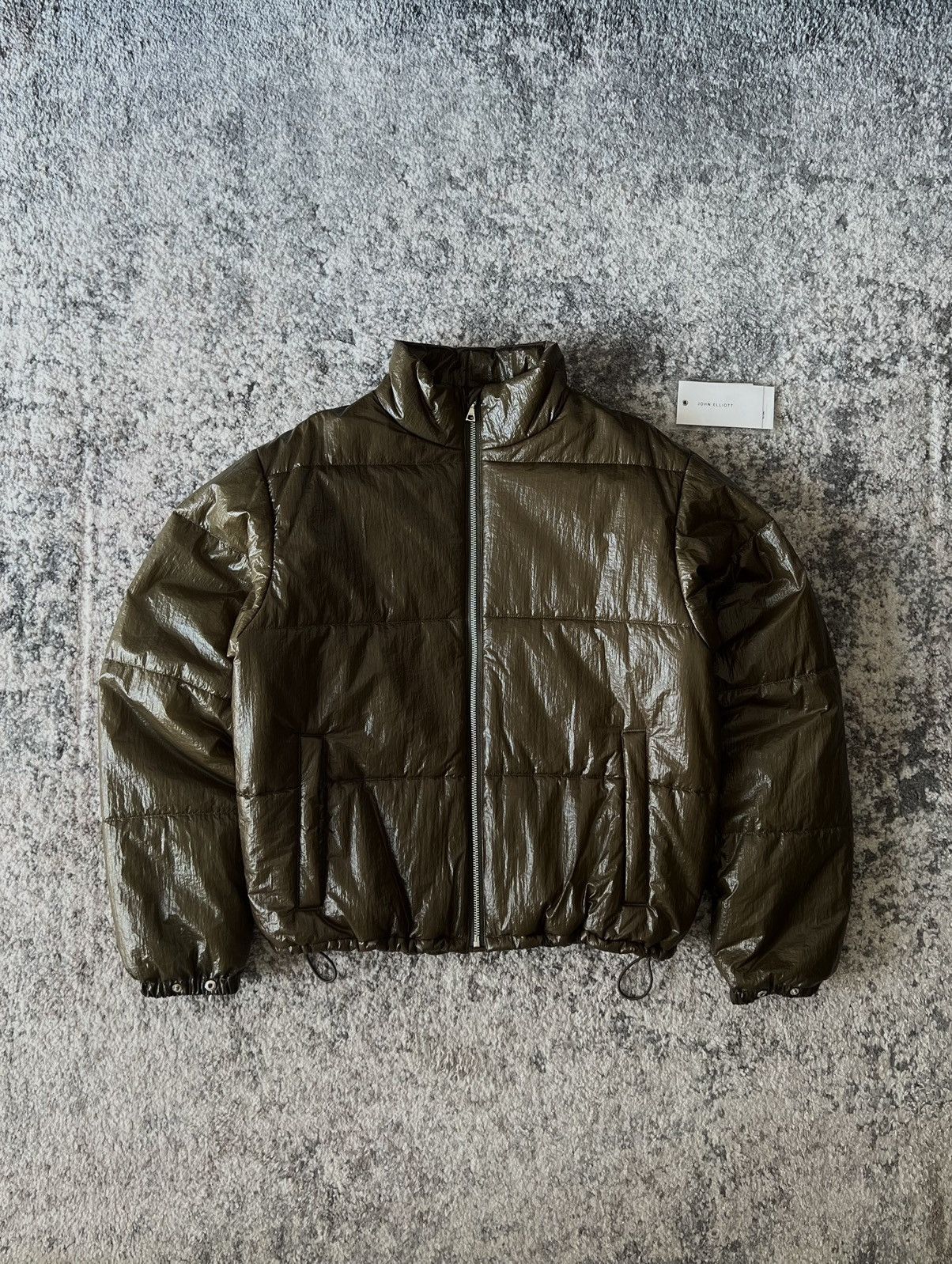 John Elliott Pico Quilted Nylon Lightweight Puffer Jacket - Olive Brown Size US L / EU 52-54 / 3 - 1 Thumbnail