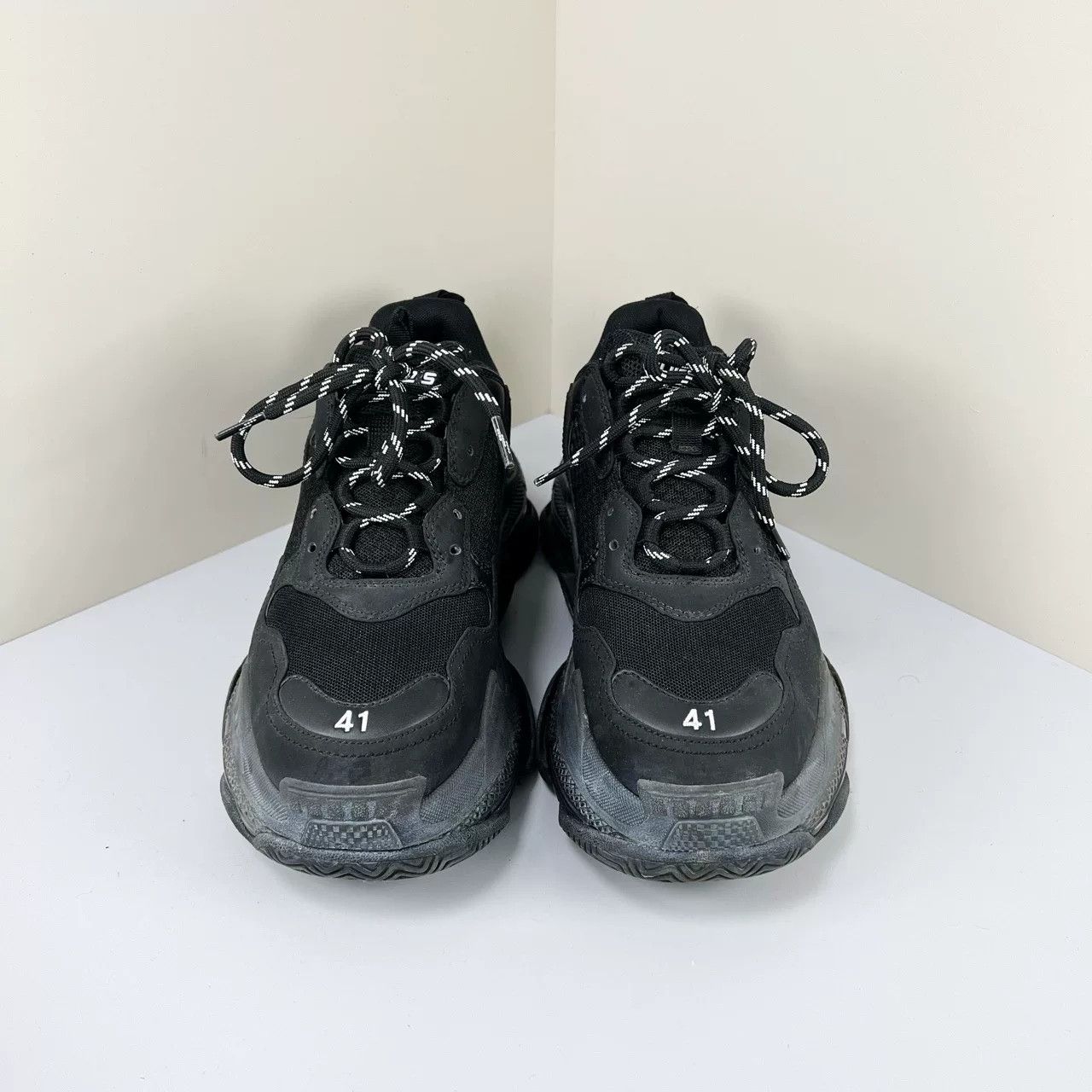 Balenciaga Balenciaga Triple S Black Casual Sneakers Size US 8.5 / EU 41-42 - 1 Thumbnail