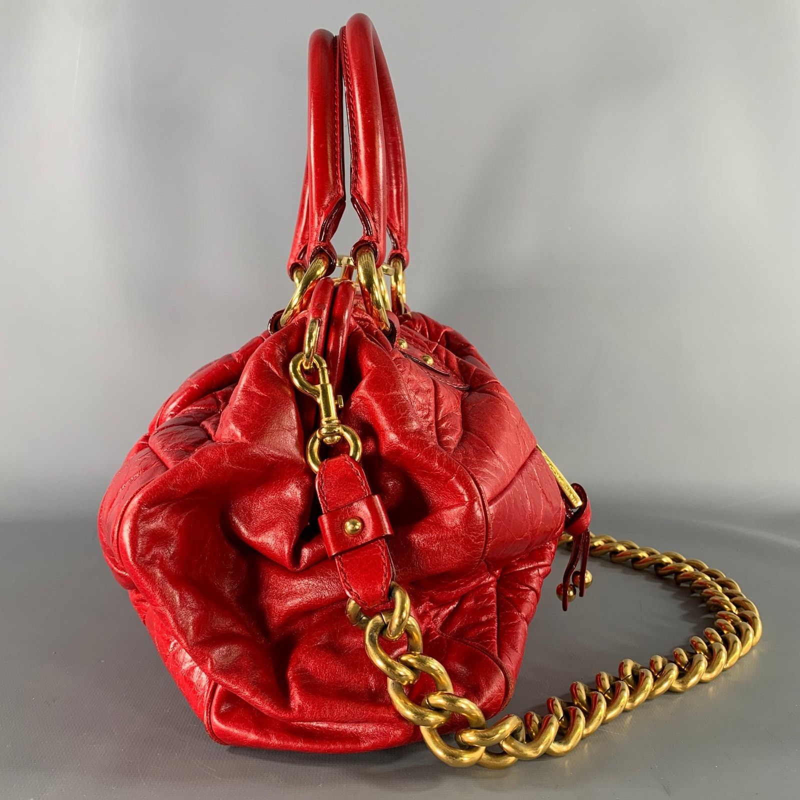 Marc Jacobs MARC JACOBS Red Quilted Calfskin Leather Purse Handbag Size ONE SIZE - 5 Thumbnail