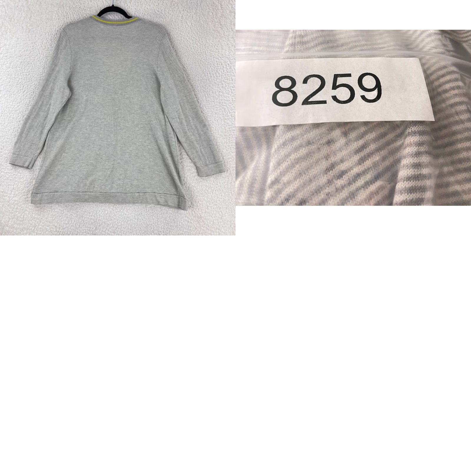 J. Jill J. Jill Cardigan Sweater Womens Large Petite Gray Stripe Long Sleeve Knit Size L / US 10 / IT 46 - 9 Thumbnail