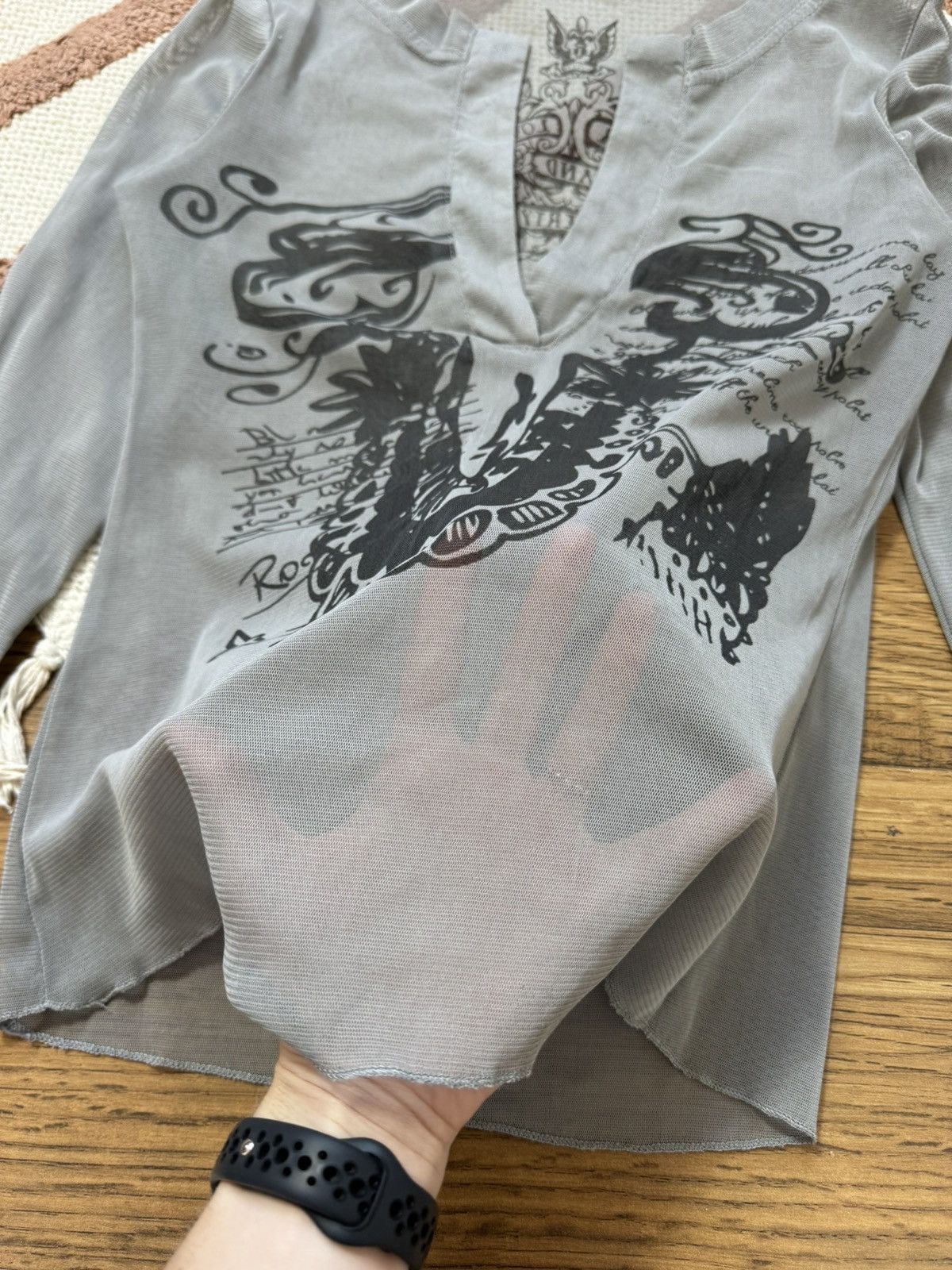 Vintage VINTAGE PRINTED MESH LONG SLEEVE Size M / US 6-8 / IT 42-44 - 5 Thumbnail