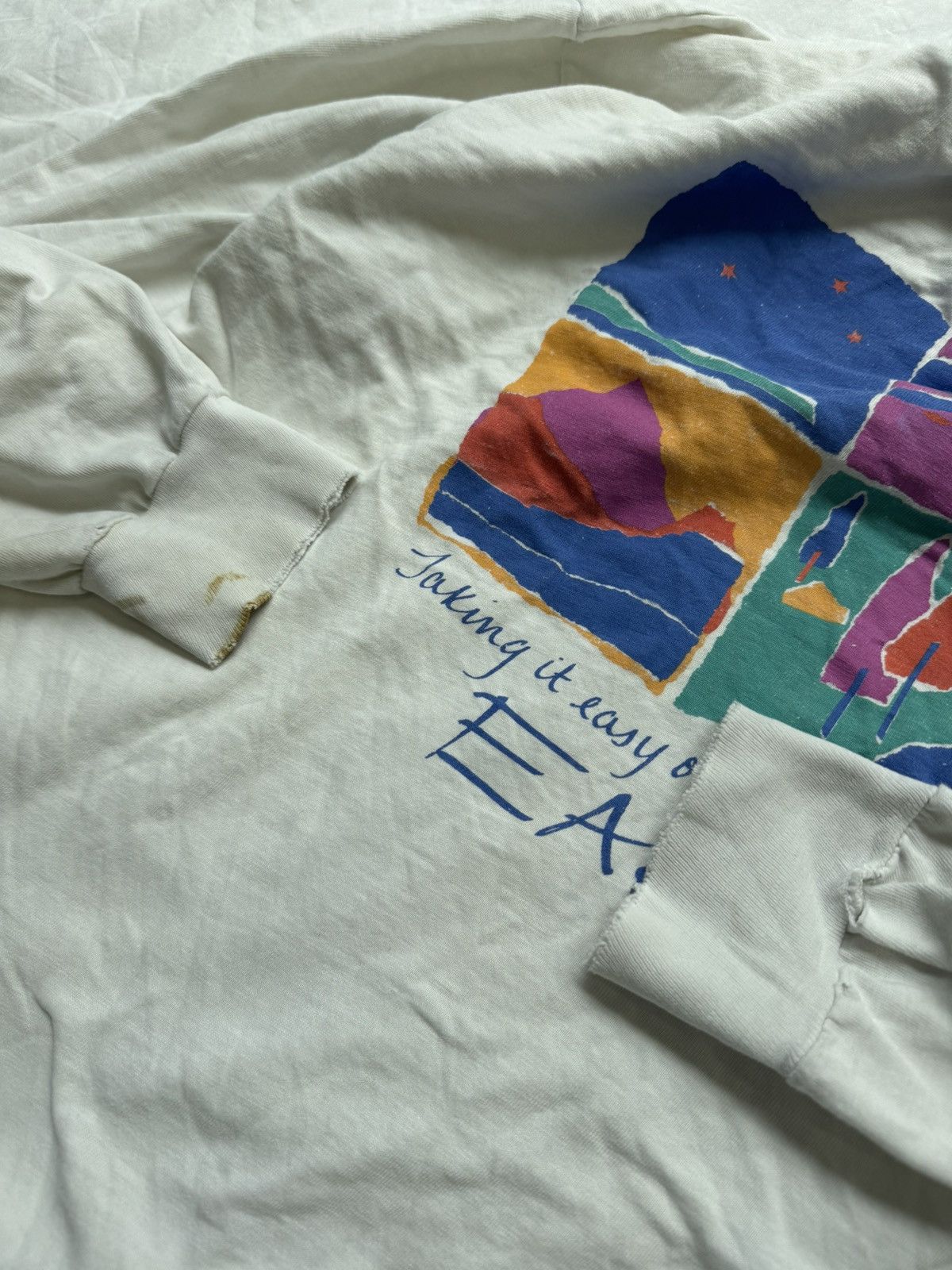 Eddie Bauer Vintage 80s Eddie Bauer Taking It Easy On Earth Longsleeve Size US L / EU 52-54 / 3 - 8 Thumbnail