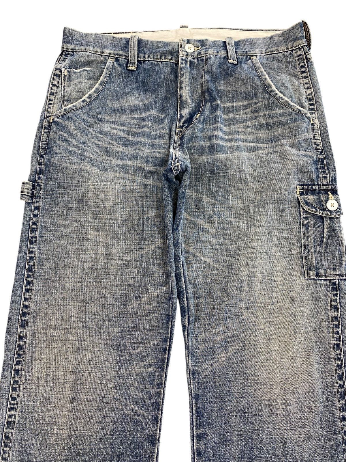 Japanese Brand Japanese Brand Acid Blue Wash Back Carpenter Baggy Jeans Size US 34 / EU 50 - 2 Thumbnail