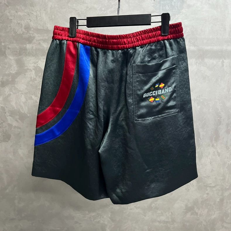 Gucci Gucci Black color-blocked striped embroidered logo shorts 2 Size US 32 / EU 48 - 2 Thumbnail