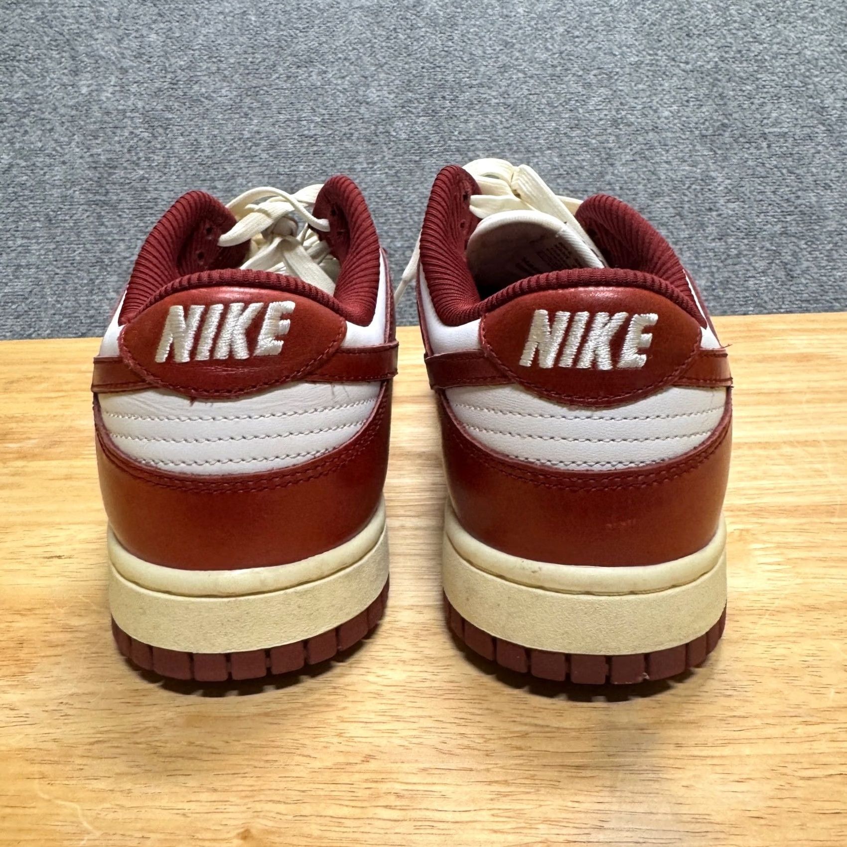 Nike Nike Dunk Low PRM Sneakers Mens 10 Red Leather Worn Team Red FJ4555-100 Size US 10 / EU 43 - 3 Thumbnail