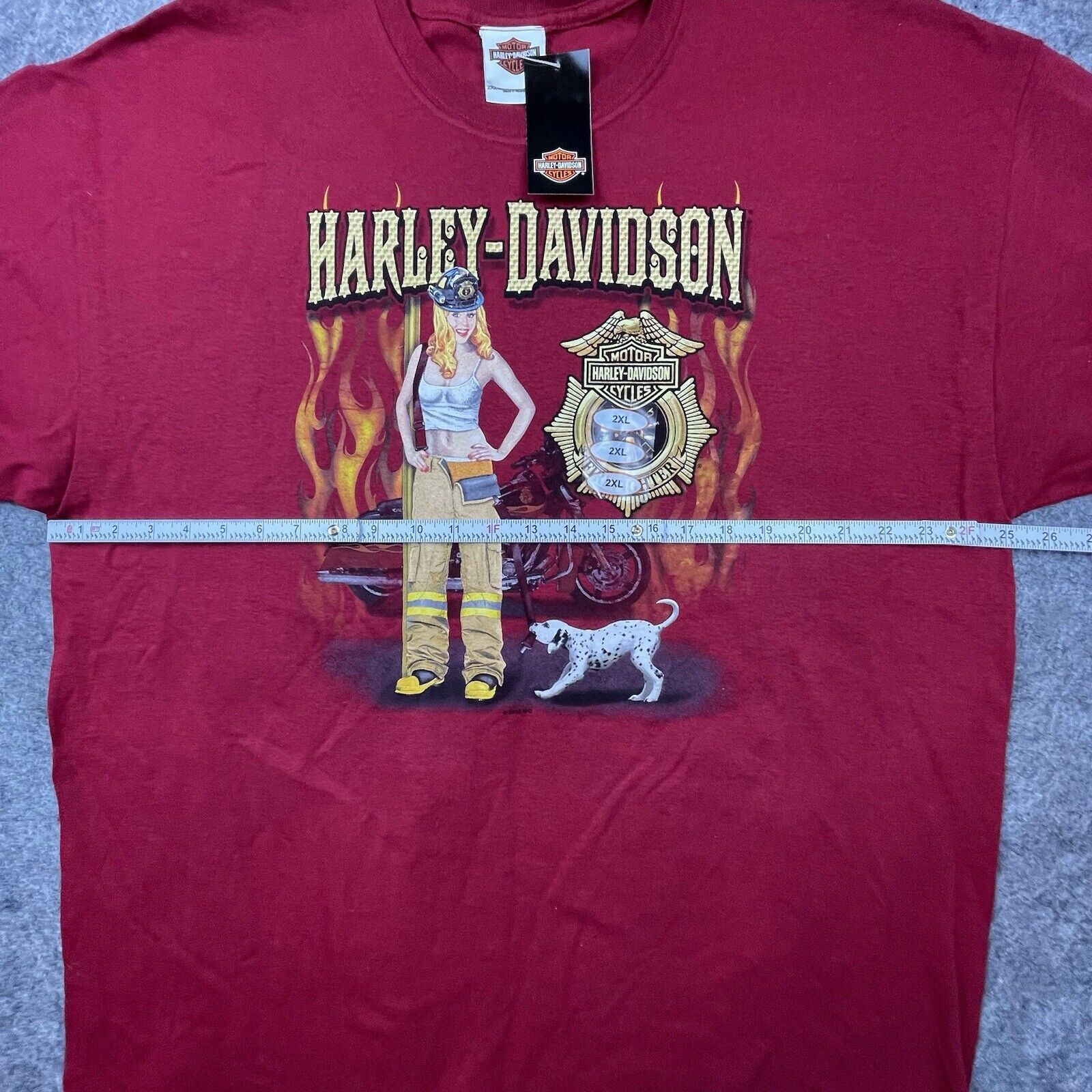 Harley Davidson Harley Davidson 2XL Fire Fighter Pin-Up Girl Flames Cali Size US XXL / EU 58 / 5 - 6 Thumbnail
