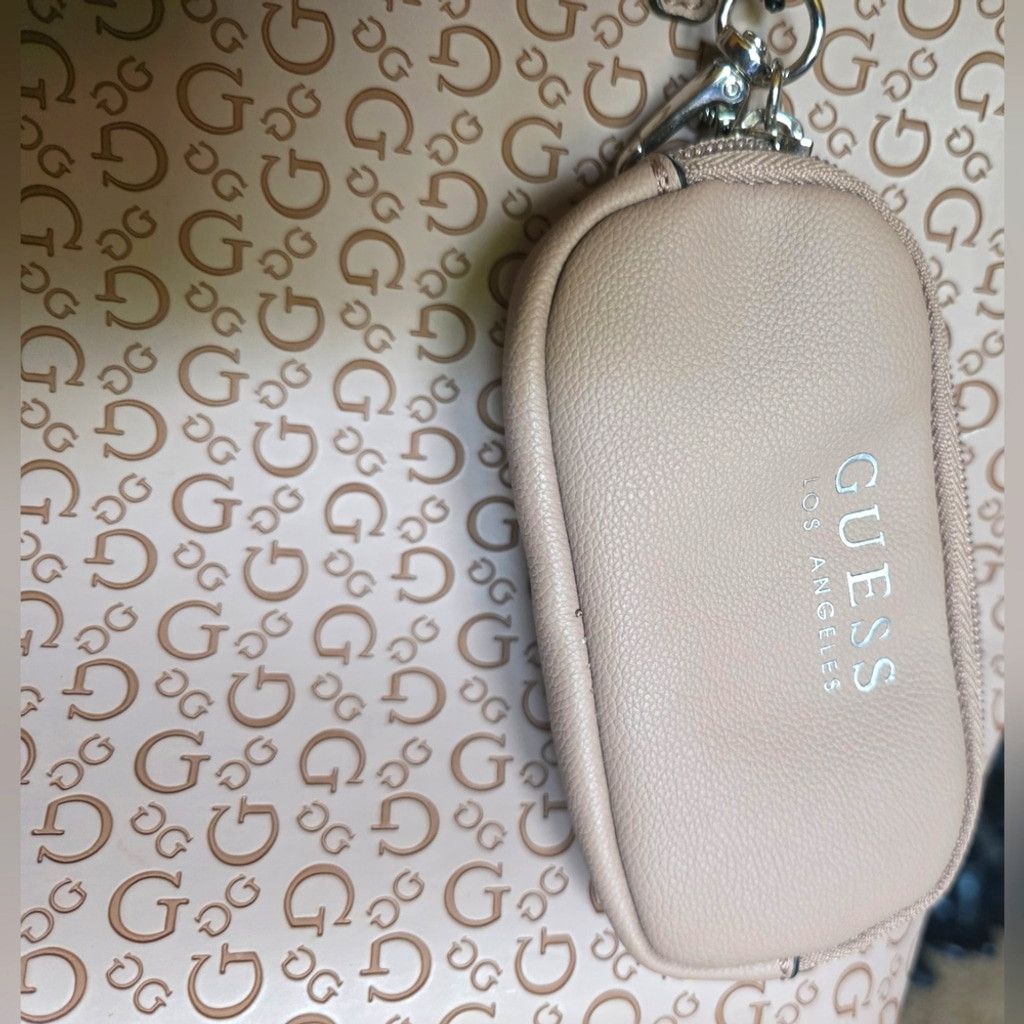 Guess Guess Light Pink Monogram Tote with Pouch Size ONE SIZE - 3 Thumbnail