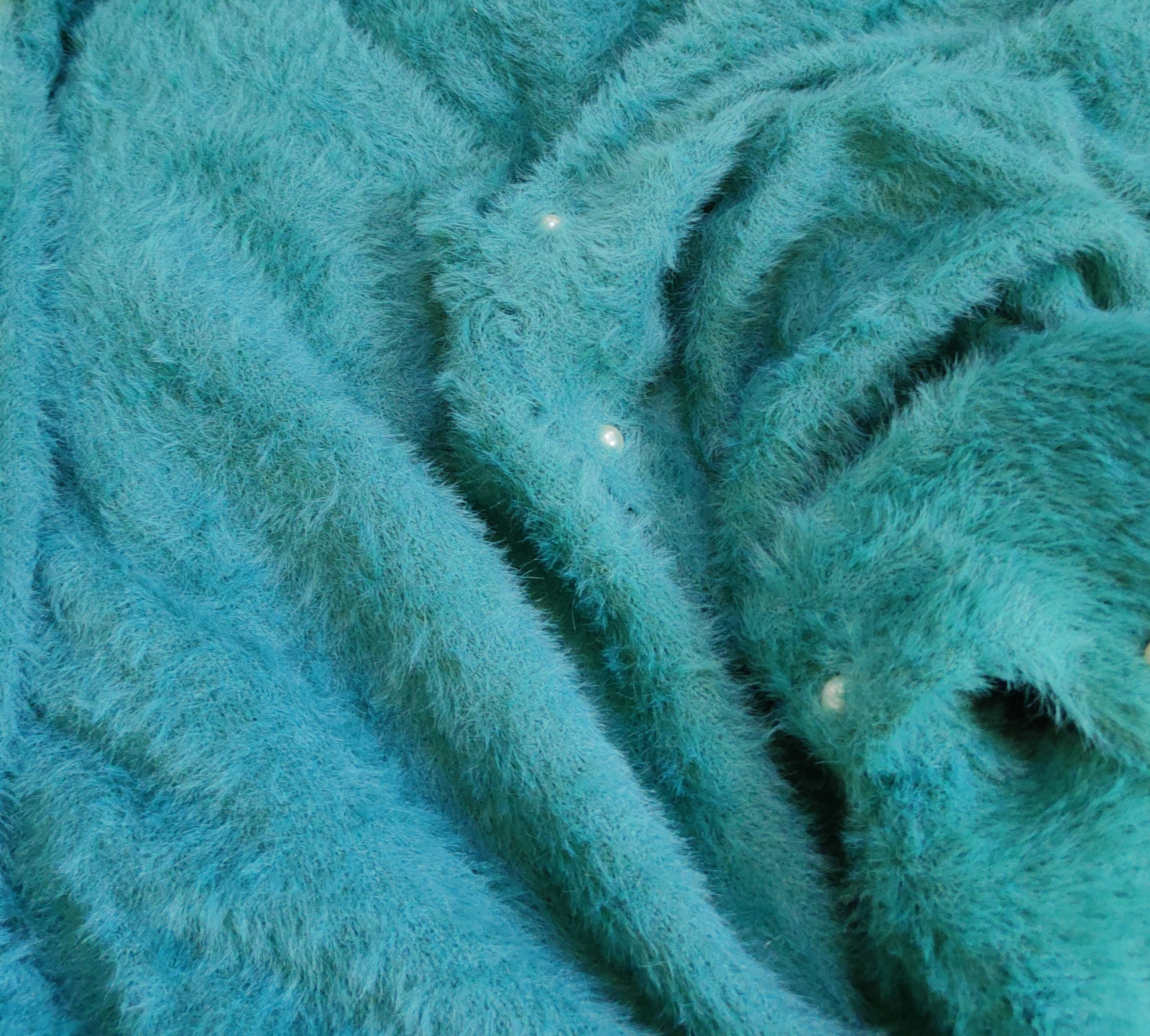 Vintage Rope Picnic Emerald Fur Mohair Knitwear Cardigan #S2079 Size XS / US 0-2 / IT 36-38 - 10 Thumbnail