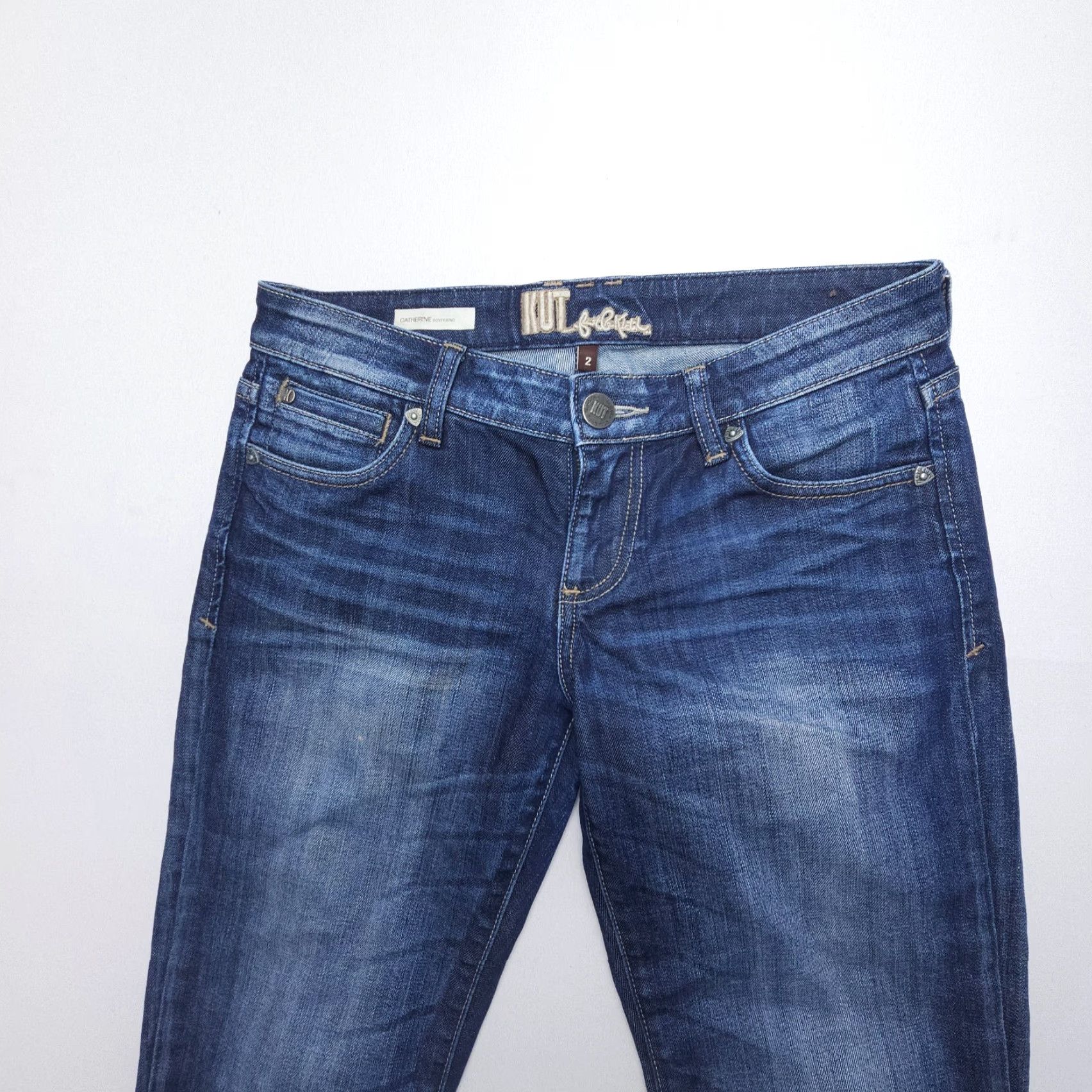 Vintage VINTAGE Kut from the Kloth Catherine Boyfriend Jeans Womens 2 Regular Dark Blue Denim 5-Pocket Size 26" / US 2 / IT 38 - 4 Thumbnail