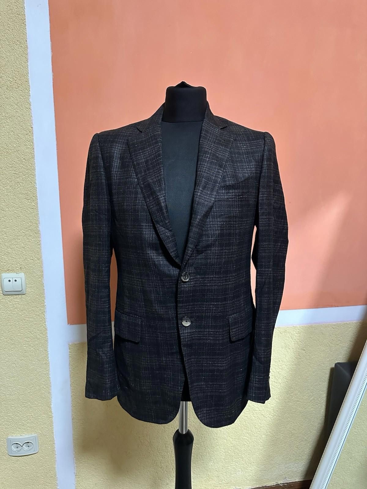 Isaia Napolii Isaia Napoli Slim-Fit Gregory Layered Check Wool Sport Coat Size 48R - 1 Thumbnail