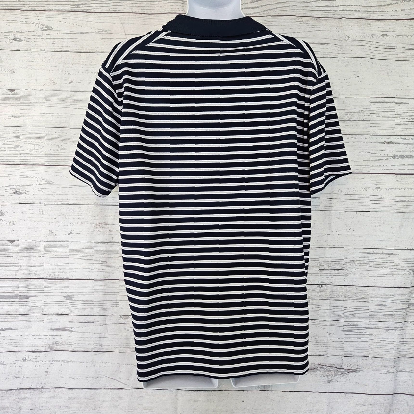 Nike Nike Mens Polo Dri-Fit Short Sleeve XL Blue White Stripe Shirt Size US XL / EU 56 / 4 - 3 Thumbnail