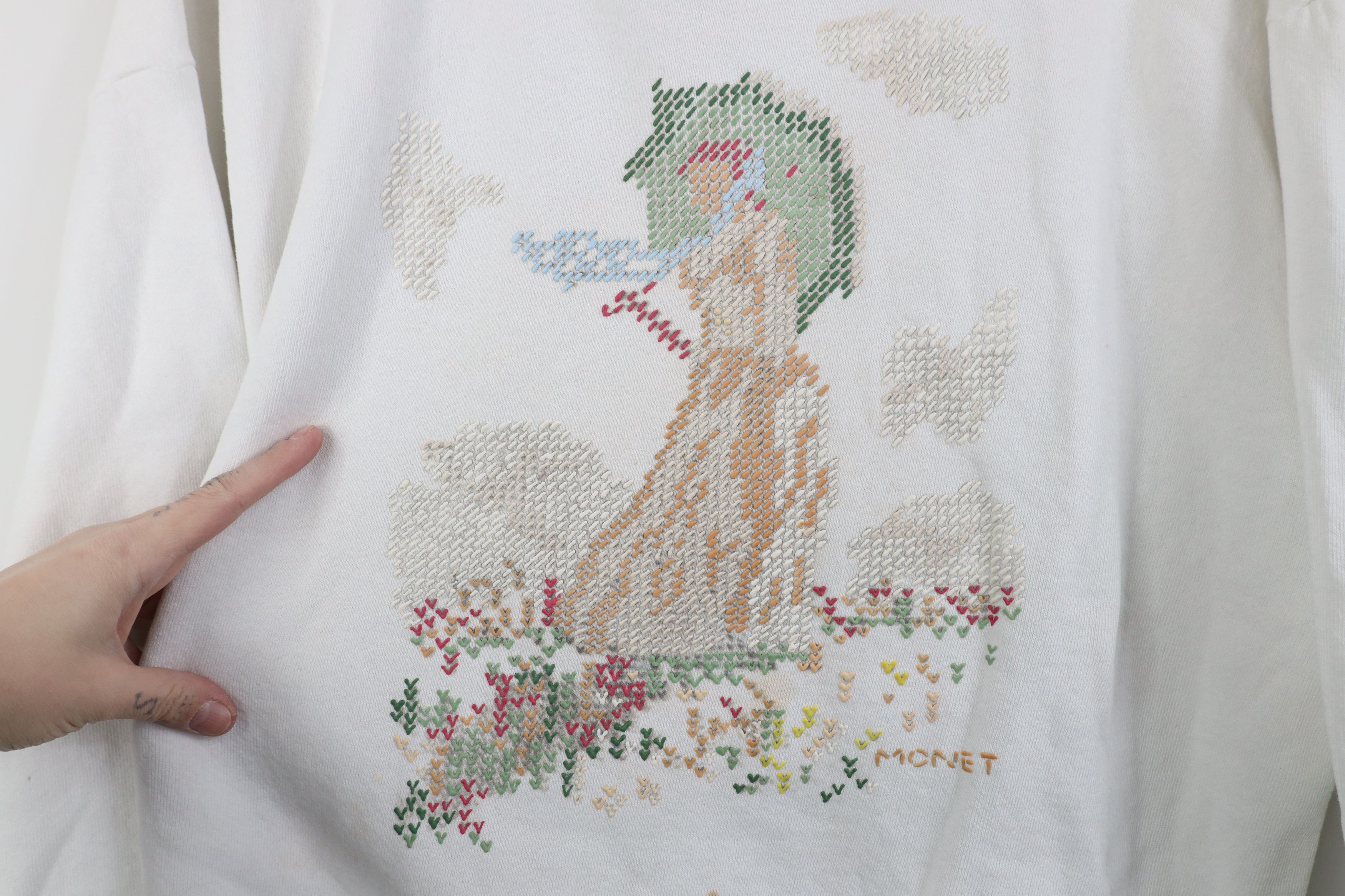 Vintage Vintage 90s Streetwear Claude Monet Art Sweatshirt USA Size XL / US 12-14 / IT 48-50 - 4 Thumbnail