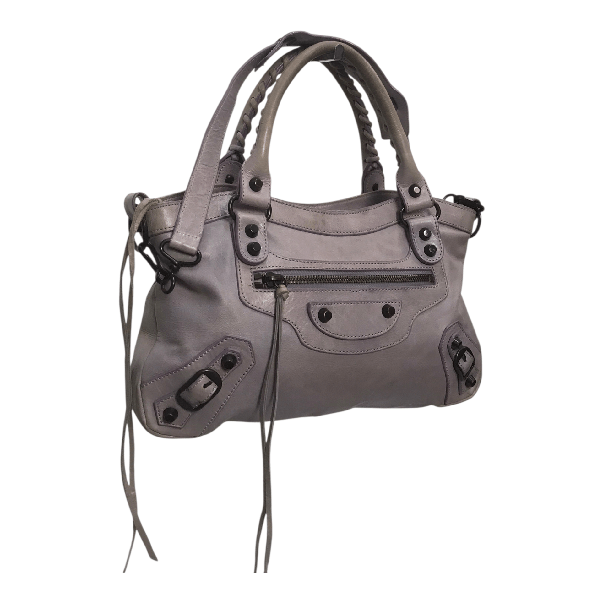 Leather Elegant Leahter Light Purple HandBag Size ONE SIZE - 2 Thumbnail
