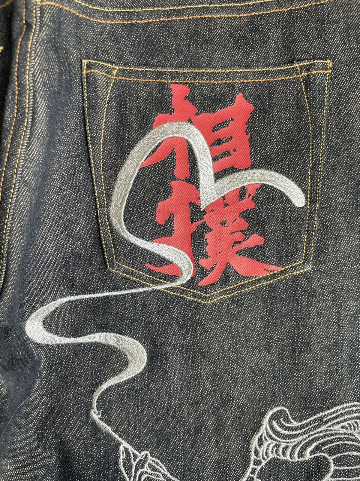 Evisu × Japanese Brand EVISU rare NEW！daicock style embroidery jeans size：28x34 Size US 28 / EU 44 - 6 Thumbnail