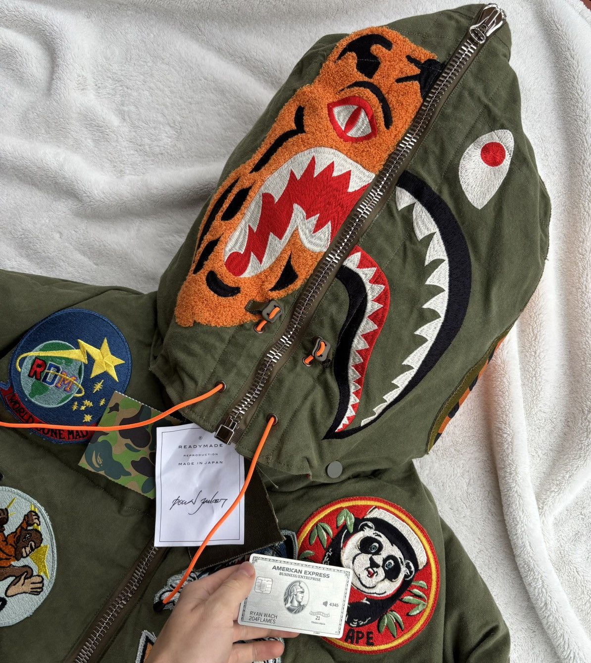 Bape x ReadyMade Tiger/Shark Patch Down Parka