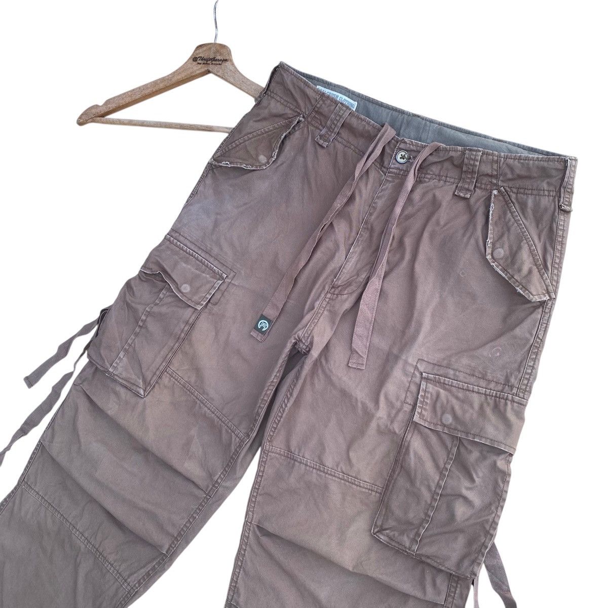 If Six Was Nine × Japanese Brand RealCrush Tactical Baggy Double Knee Bondage Cargo Pants Size US 35 - 4 Thumbnail
