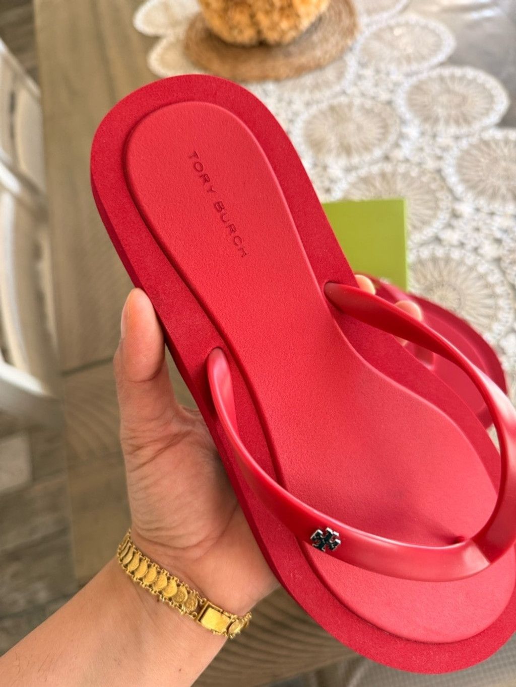 Tory Burch Tory Burch Bright Red Platform Thong Sandals Size US 9 / IT 39 - 3 Thumbnail