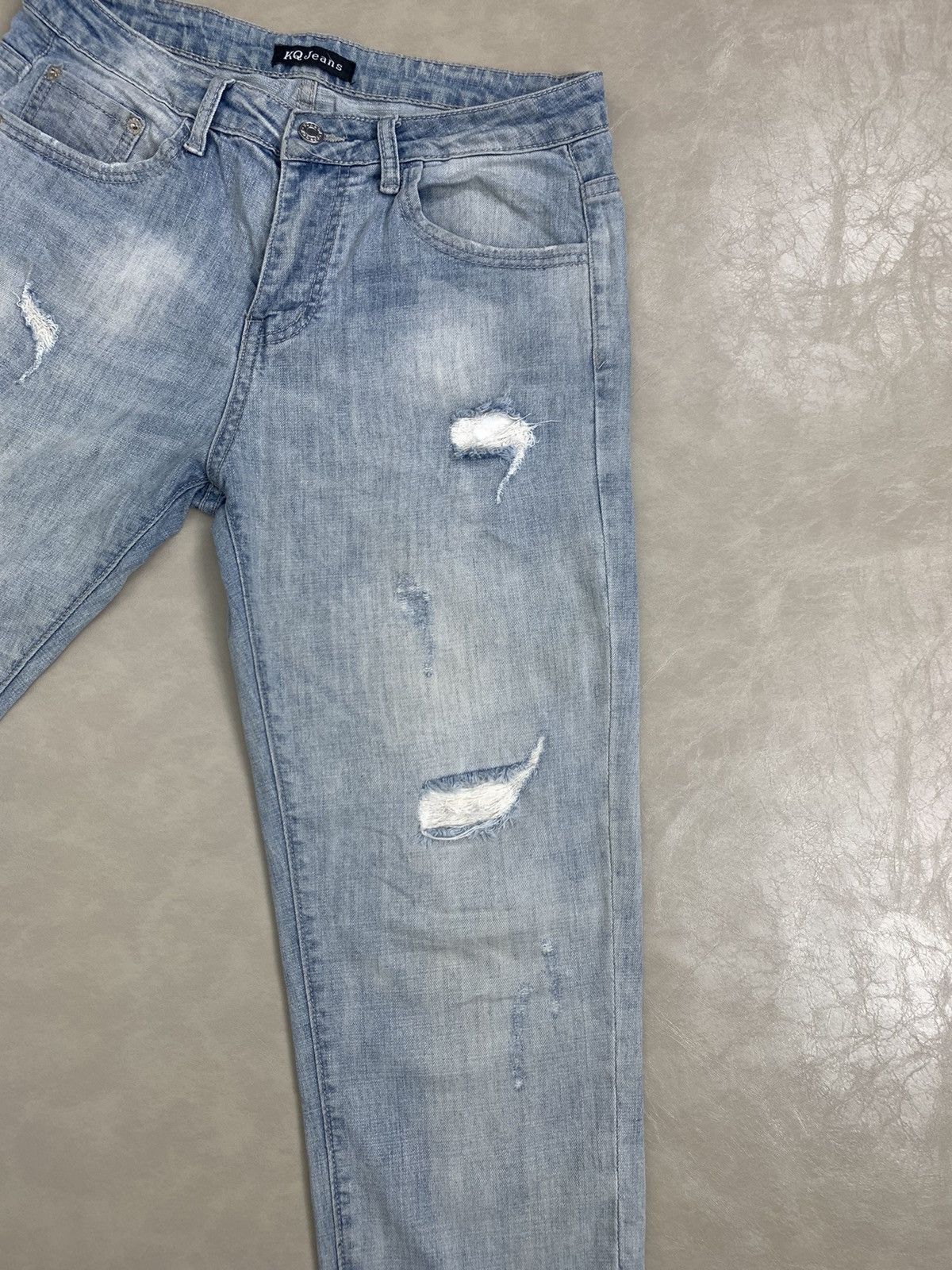 Japanese Brand Light Blue KQ Jeans Streetwear Size US 32 / EU 48 - 3 Thumbnail