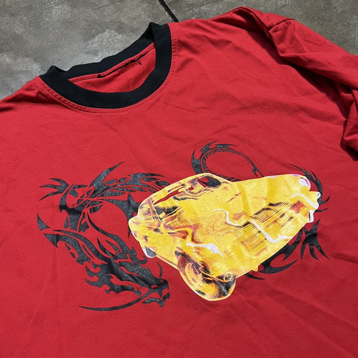 Vintage Vintage Tribal Car Double Sleeve Flame Graphic T shirt Y2K Size US M / EU 48-50 / 2 - 6 Thumbnail