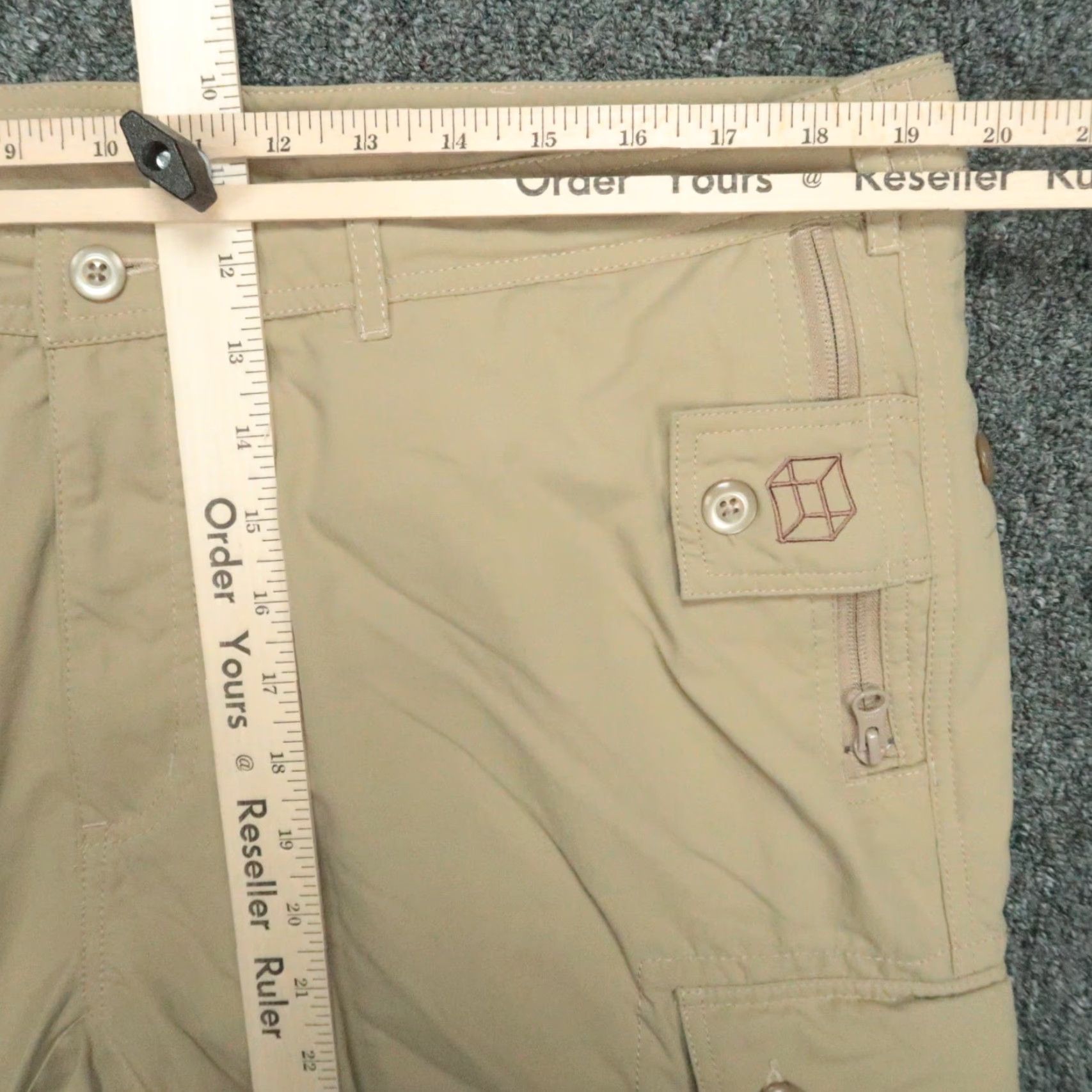 Clothing Arts Pants Men 38x30 Cargo Pocket Khaki Beige Nylon Regular Straight Inseam 30 Travel Casual Formal Business Pocket Pockets Cargo Size 38