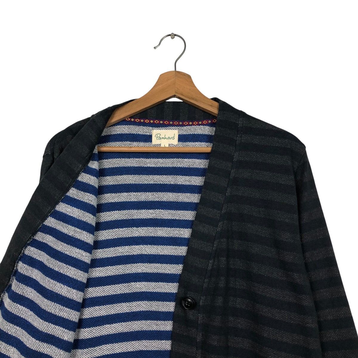 Japanese Brand 📌Vintage Cardigan Jacket Panhard Striped Blanket Size US L / EU 52-54 / 3 - 13 Thumbnail