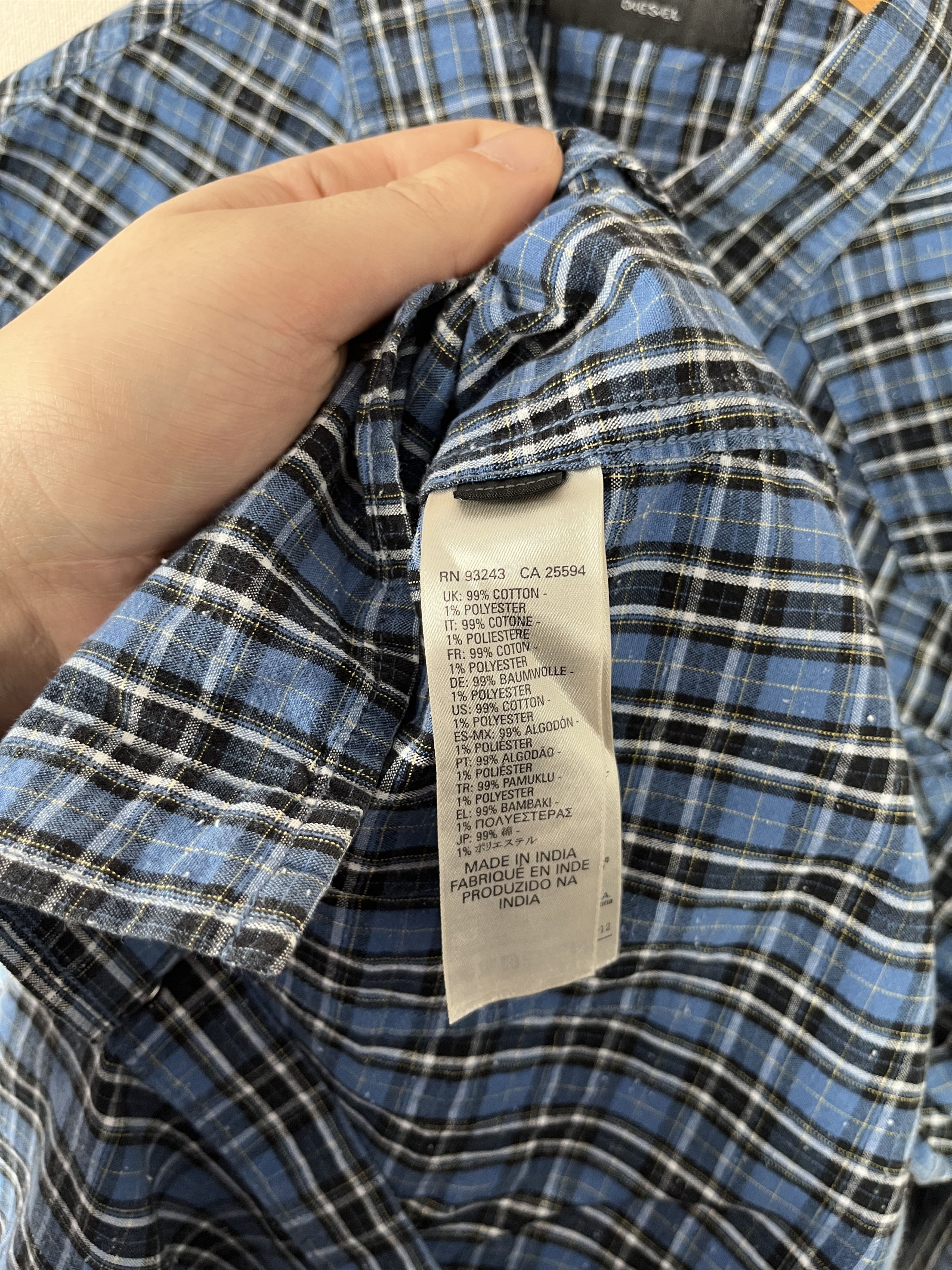 Diesel Diesel Plaid Snap Button Up Pocket Shirt Check Size L Size US L / EU 52-54 / 3 - 6 Thumbnail