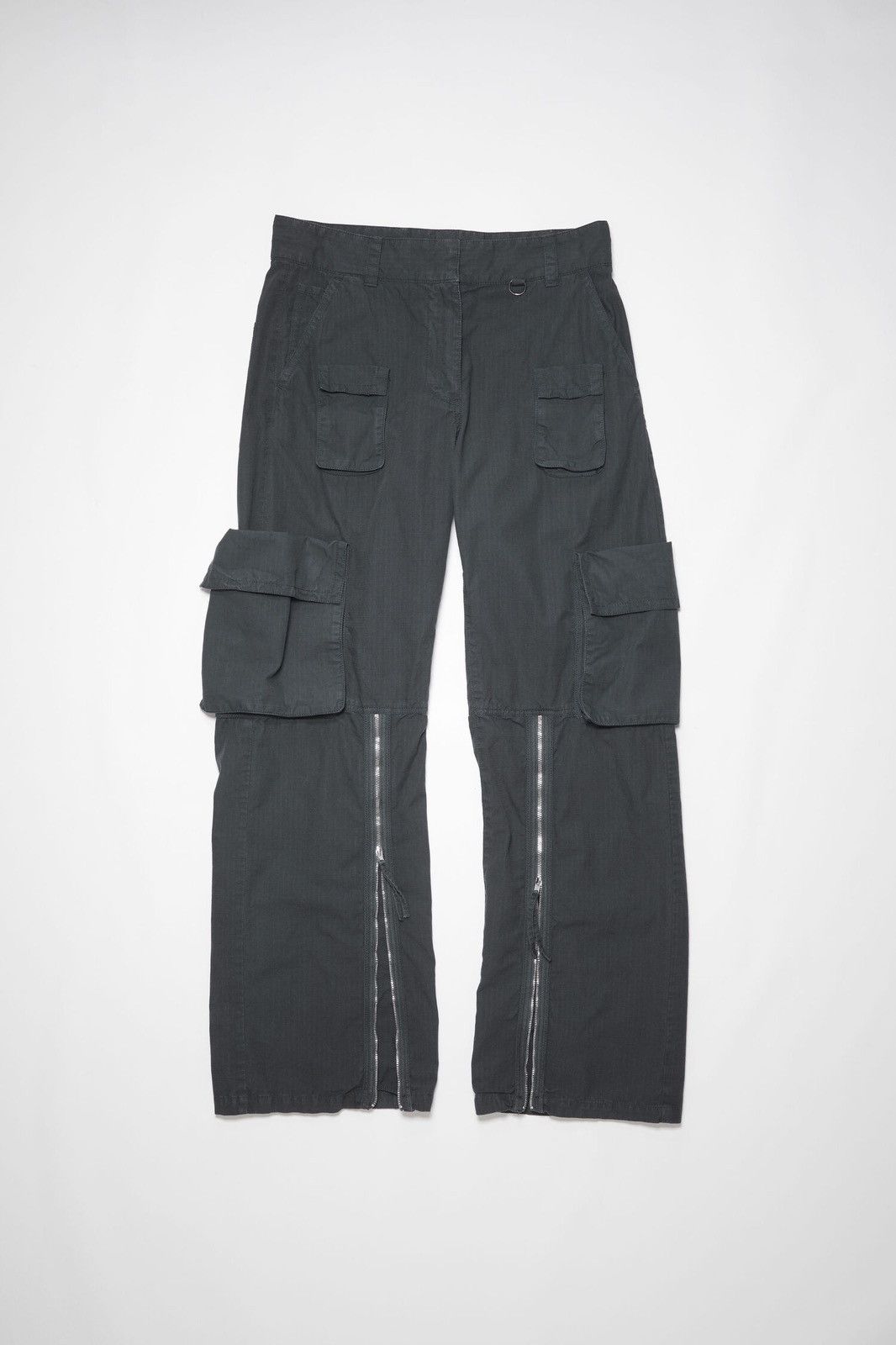 image of Acne Studios Cotton-Ripstop Cargo Pants in Grey, Women's (Size 24)