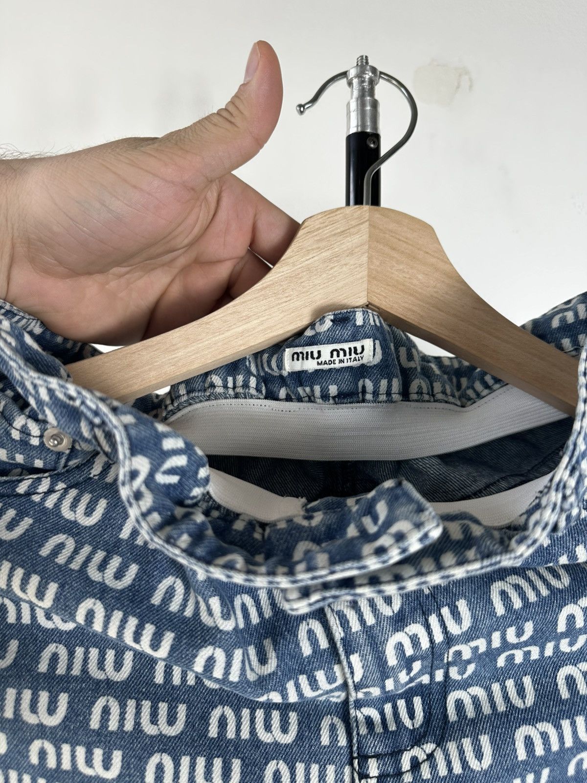 Miu Miu Miu Miu All-Over Logo Print Denim Jeans – Made in Italy Size 28" / US 6 / IT 42 - 6 Thumbnail