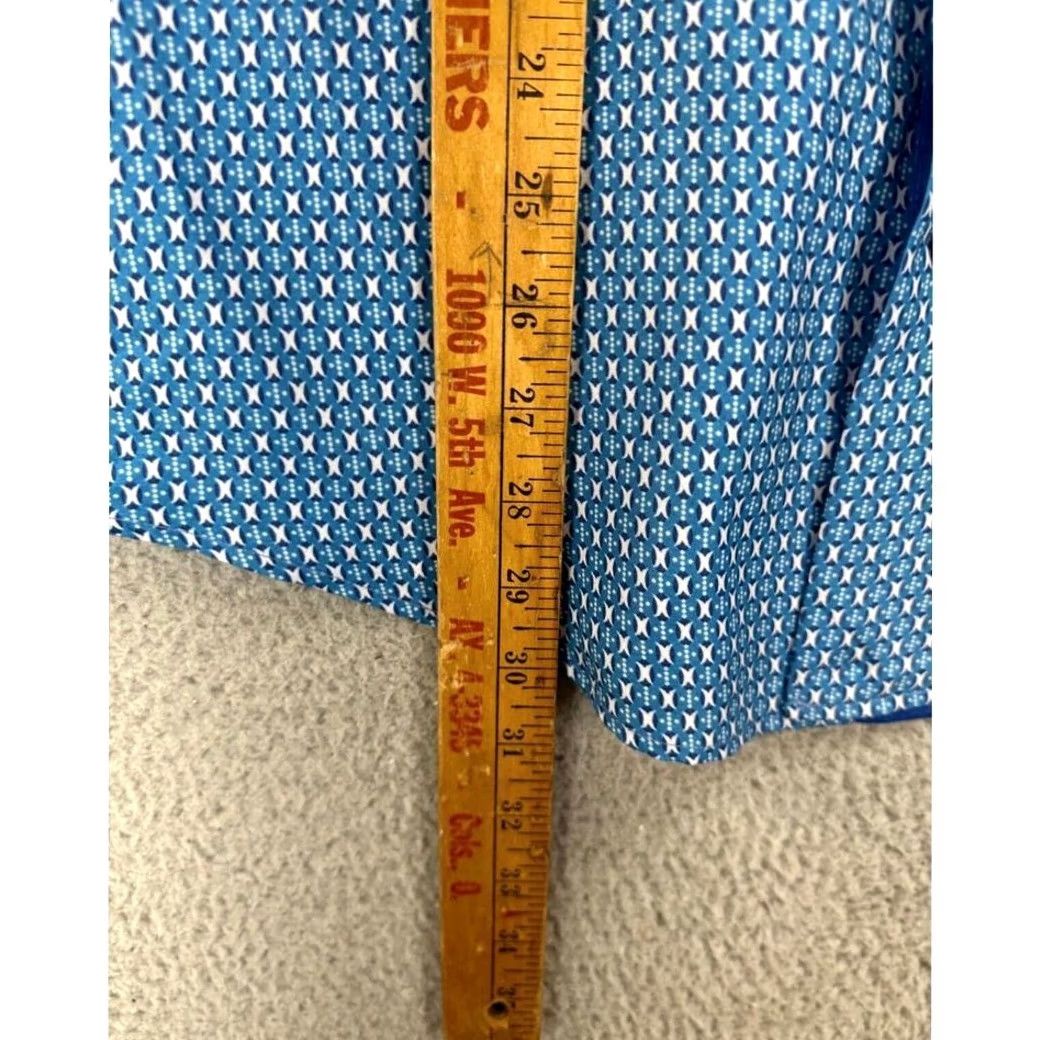 Vintage Suslo Couture Shirt Adult Large Blue Geometric Slim Fit Button Down Outdoor Mens Size US L / EU 52-54 / 3 - 6 Thumbnail