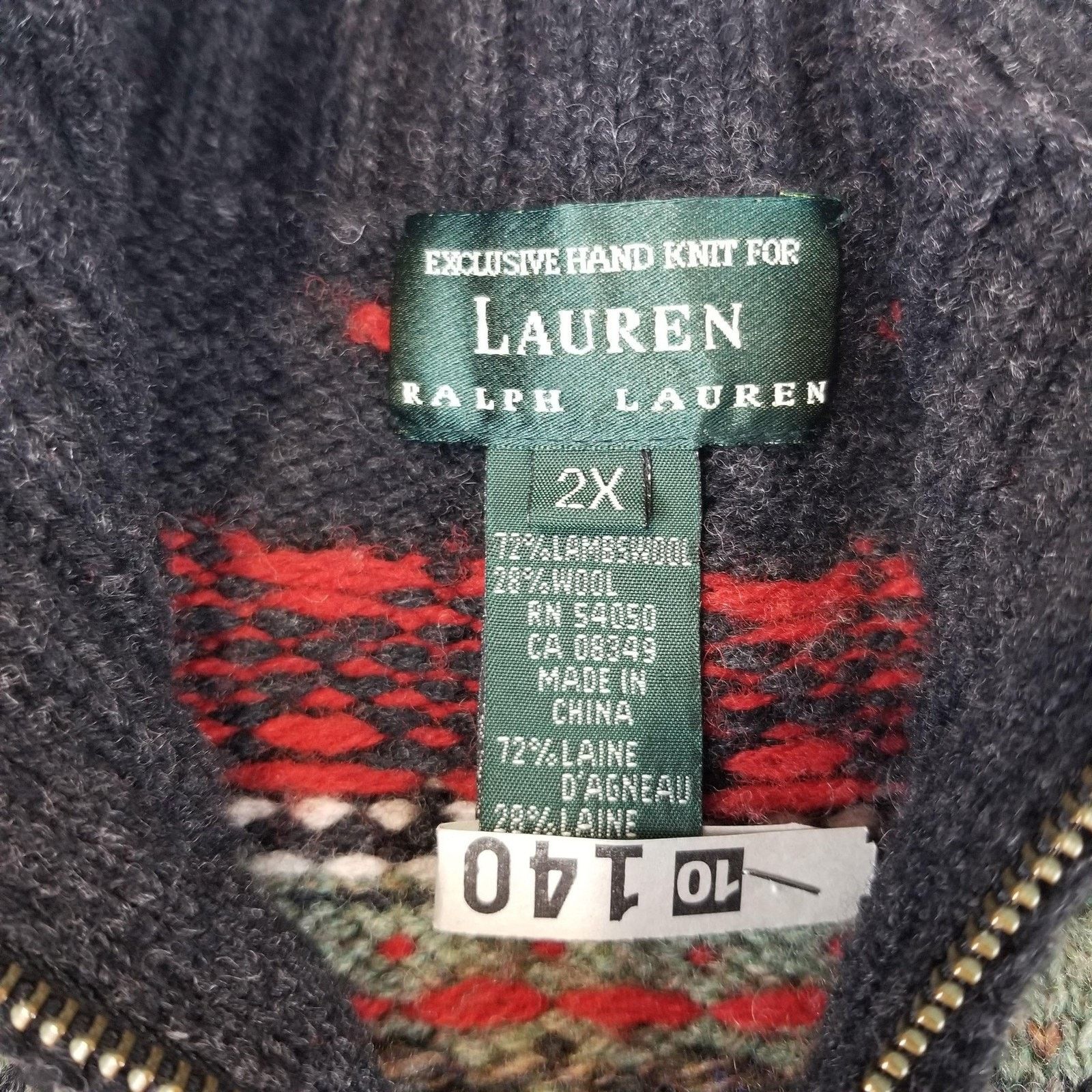 Lauren Ralph Lauren Lauren Ralph Lauren Sweater Mens 2X Fair Isle Hand Knit Size US XXL / EU 58 / 5 - 3 Thumbnail