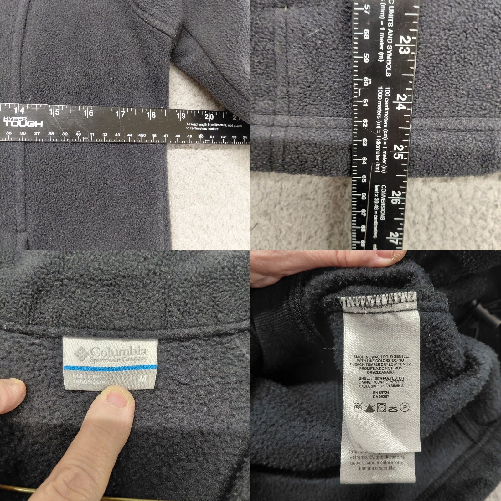 Vintage Columbia Fleece Jacket Women’s Benton Springs Black Full Zip Pockets Medium Size M / US 6-8 / IT 42-44 - 8 Thumbnail