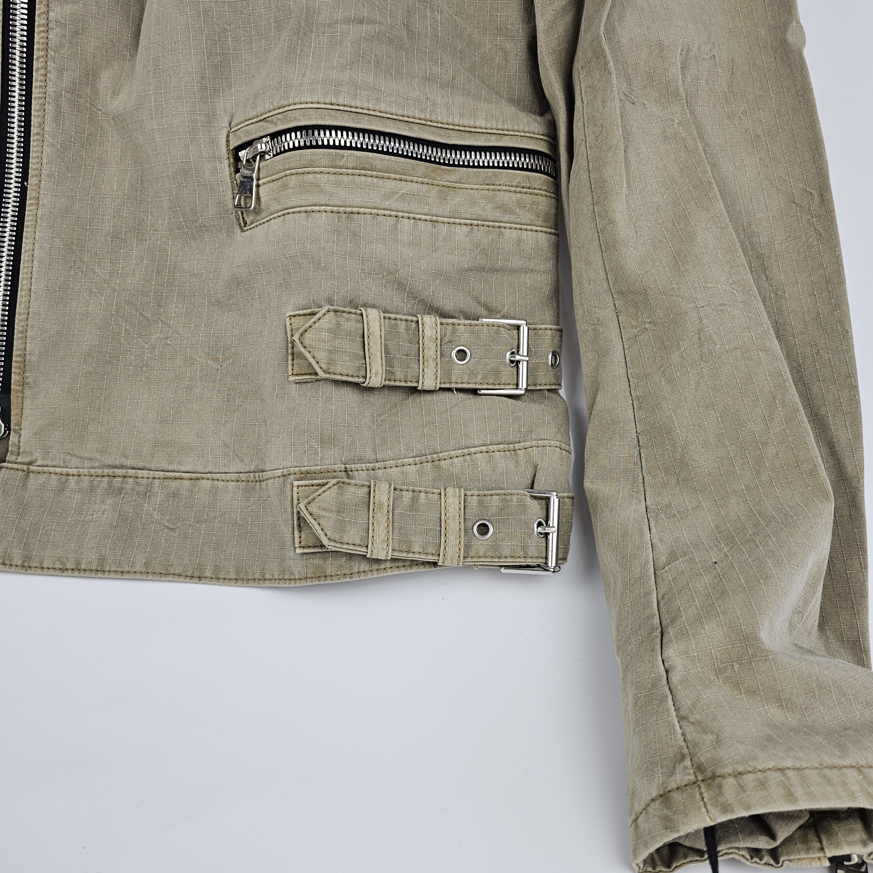 Balmain Balmain Beige Cotton Biker Jacket Size L New Size US L / EU 52-54 / 3 - 3 Thumbnail