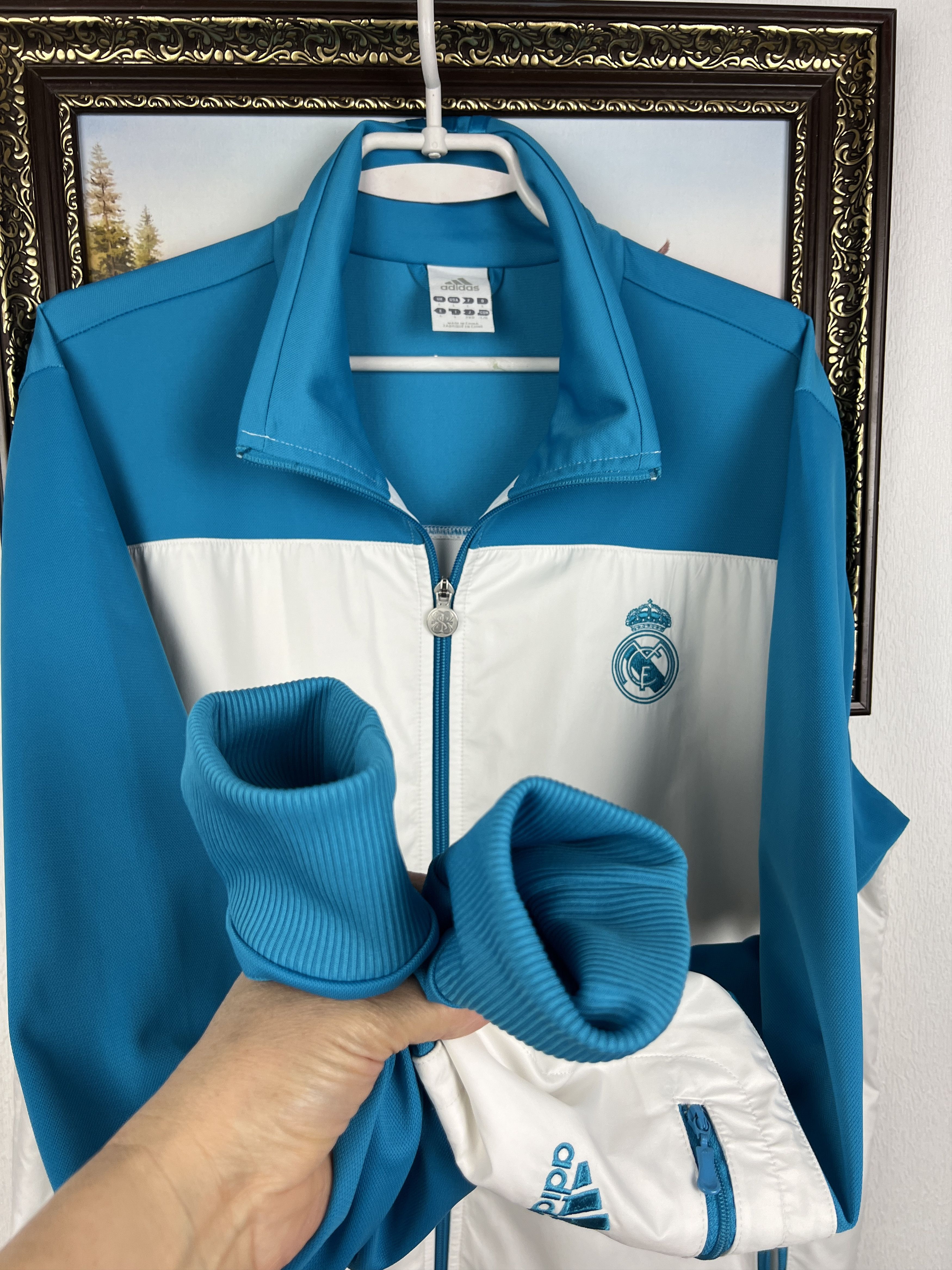 Adidas Vintage Adidas Real Madrid Football Jacket Soccer Track Top Size US L / EU 52-54 / 3 - 6 Thumbnail