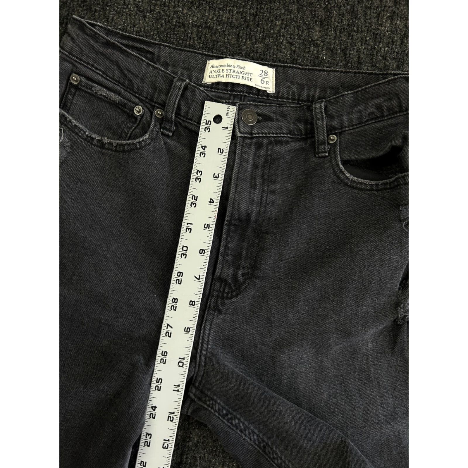 Abercrombie & Fitch Abercrombie & Fitch Jeans The Ankle Straight 28 6 R Ultra High Rise Black Women's Regular Size 28 Denim Distressed Pockets 5-Pocket Design Vintage No Size 28" / US 6 / IT 42 - 7 Thumbnail