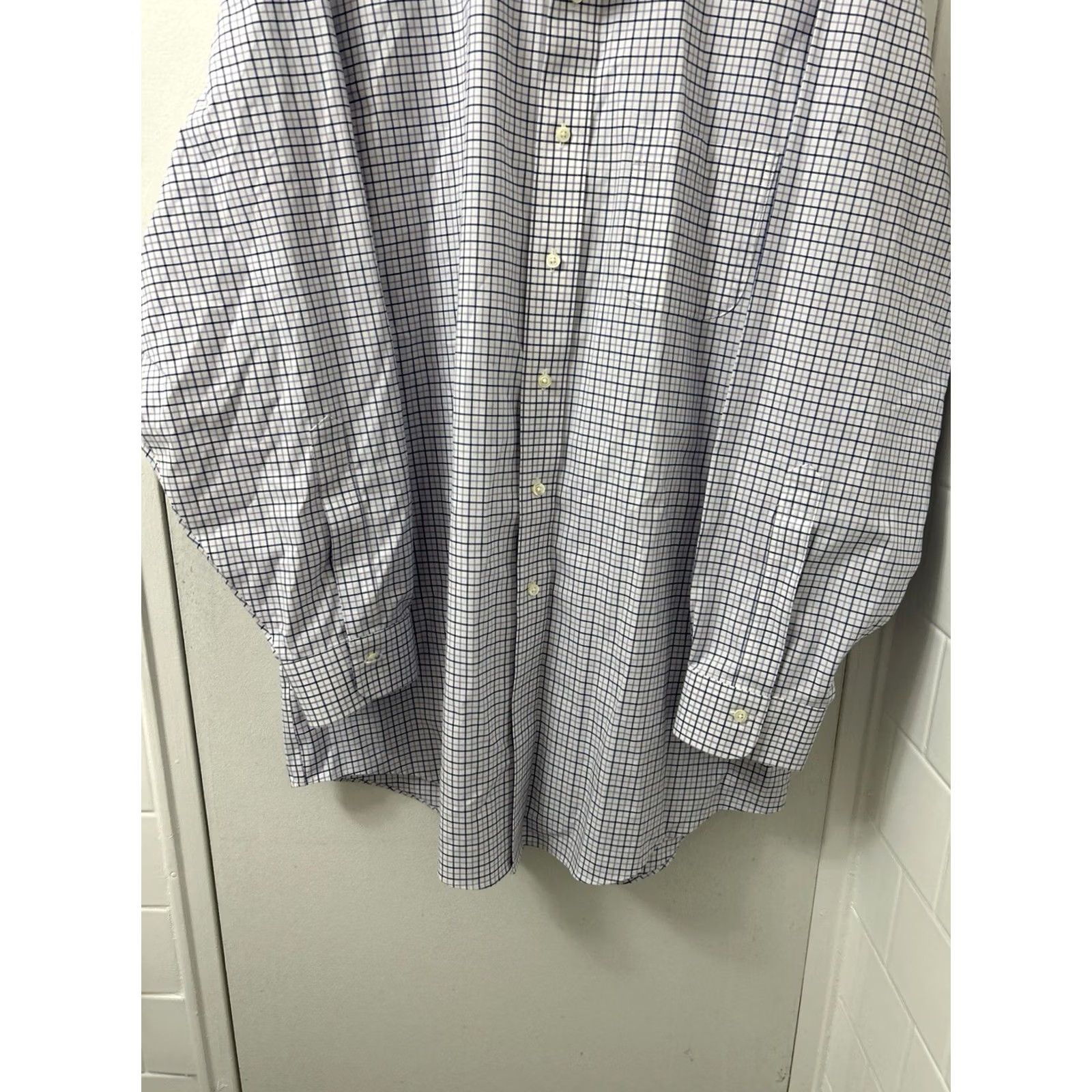 Brooks Brothers Brooks Brothers Shirt Men 17 White Purple Oxford Madison Supima Button Up Dress Shirt Check Navy Purple Madison Size US XL / EU 56 / 4 - 3 Thumbnail