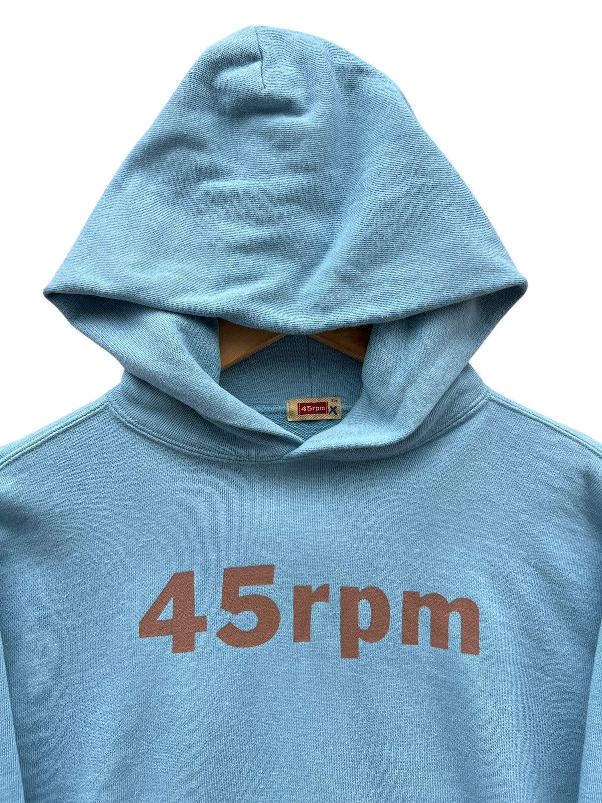 45rpm Vintage 45RPM Spellout Logo Soft Blue Hoodie Size US S / EU 44-46 / 1 - 6 Thumbnail