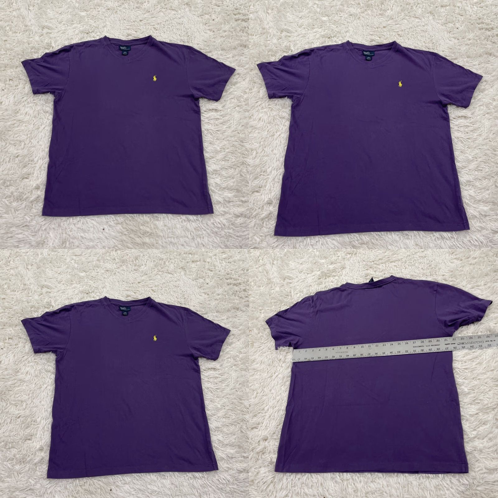 Polo Ralph Lauren VINTAGE POLO RALPH LAUREN Shirt Men L Purple V Tee 90s Single Stitch Polo Ralph Lauren Logo Embroidered Old Money Purple V-Neck T-Shirt Mens L Size US L / EU 52-54 / 3 - 10 Thumbnail