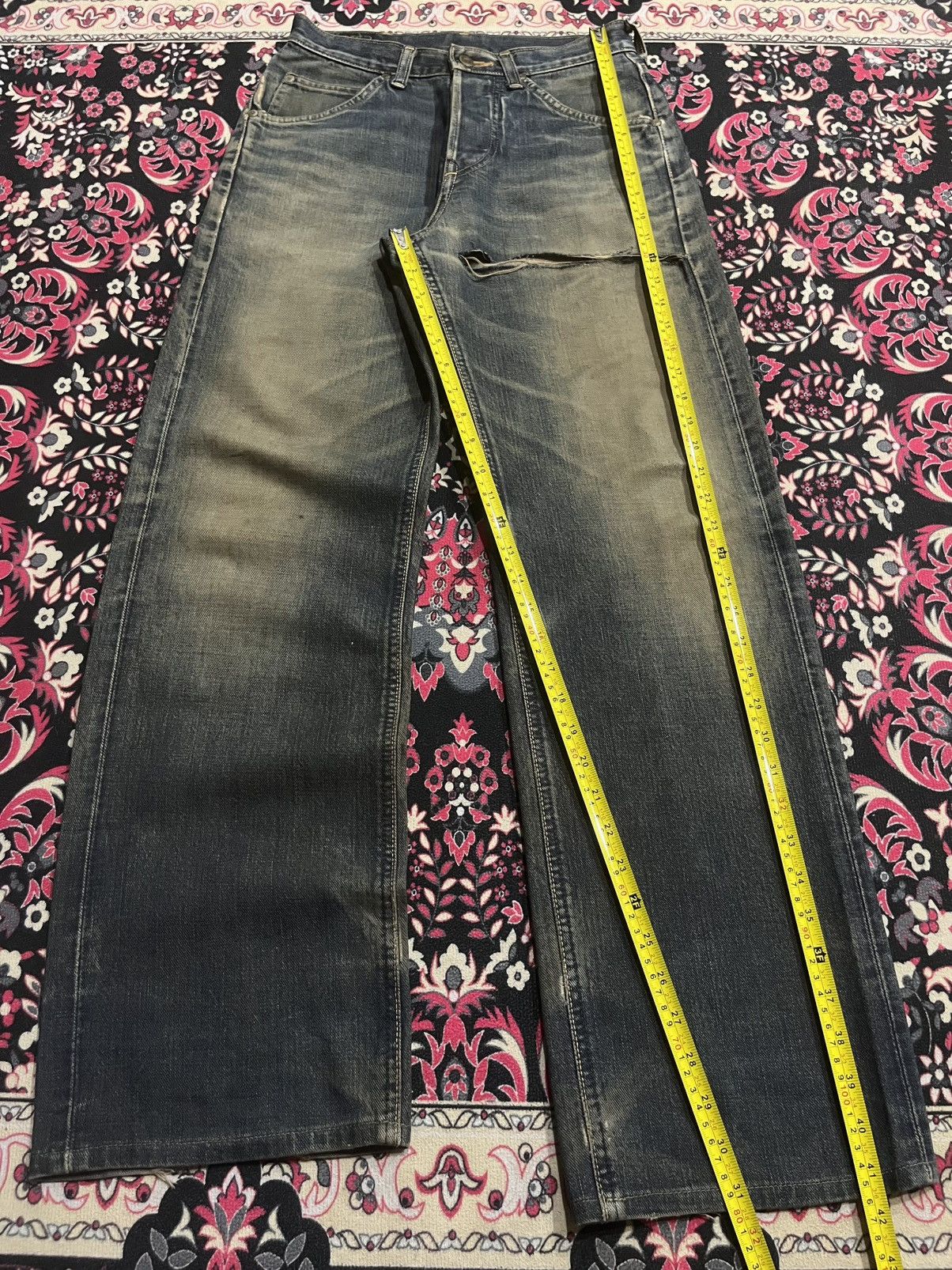 Vintage ⚡️Selvedge⚡️Vintage Lee Riders Sanforized Mud Washed Jeans Size US 27 - 17 Thumbnail