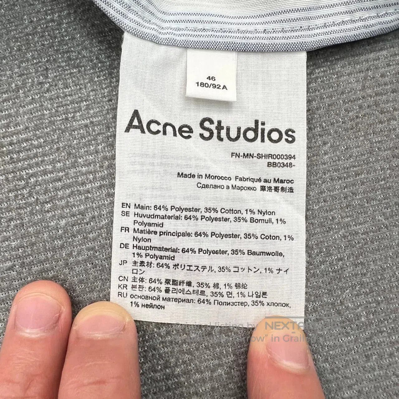 Acne Studios Acne Studios Gray-Blue Gold Stripe Shirt. Size US S / EU 44-46 / 1 - 6 Thumbnail