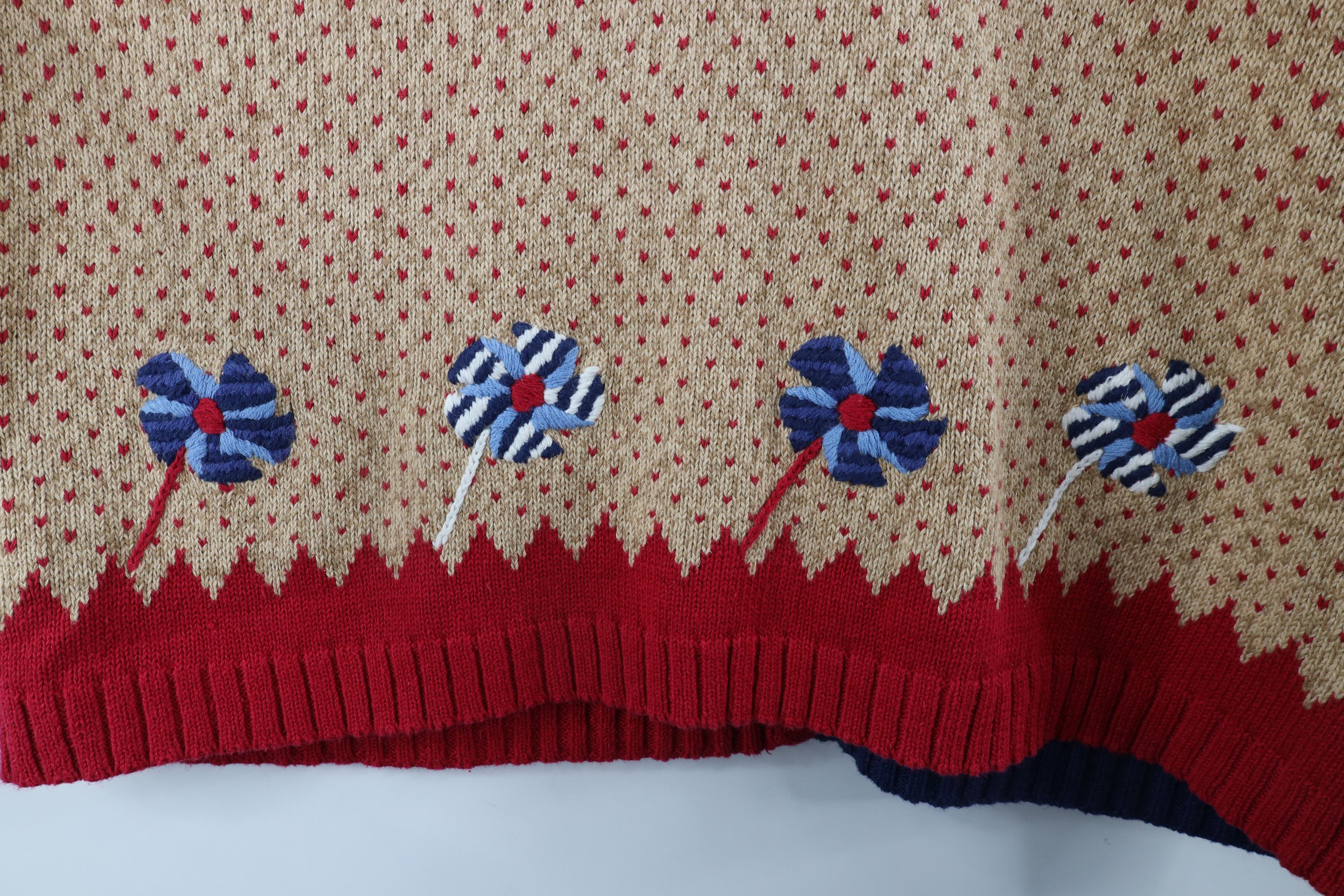 Vintage Vintage 90s Streetwear Flag Knit Cardigan Sweater Vest Size XXL / US 16-18 / IT 52-54 - 10 Thumbnail