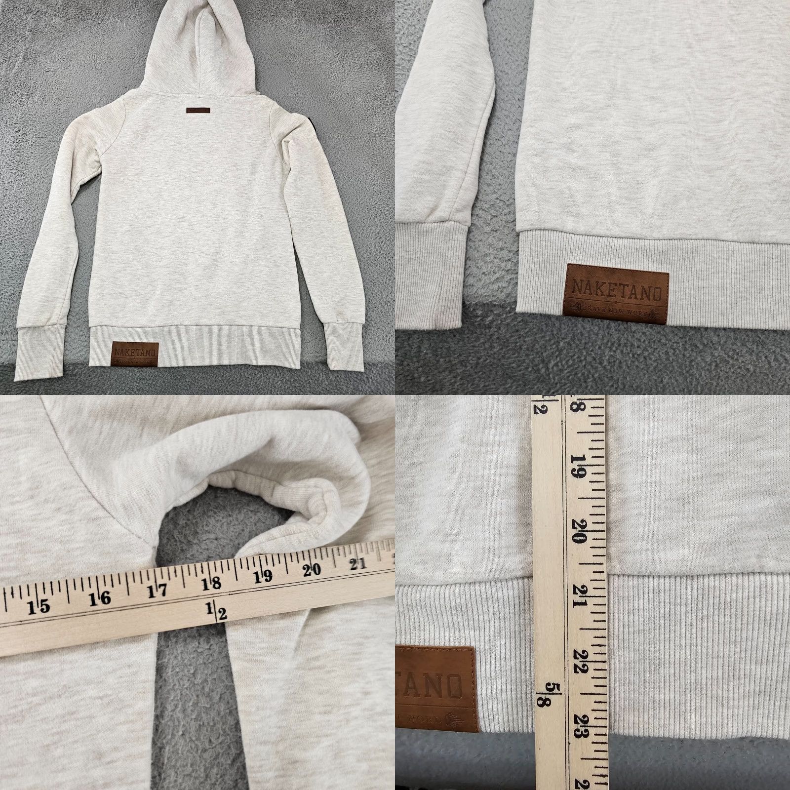 Vintage Naketano Hoodie Womens Small Heather Oatmeal Cowl Neck Pullover Sweater Knit Fleece Pullover Shirt Size S / US 4 / IT 40 - 9 Thumbnail