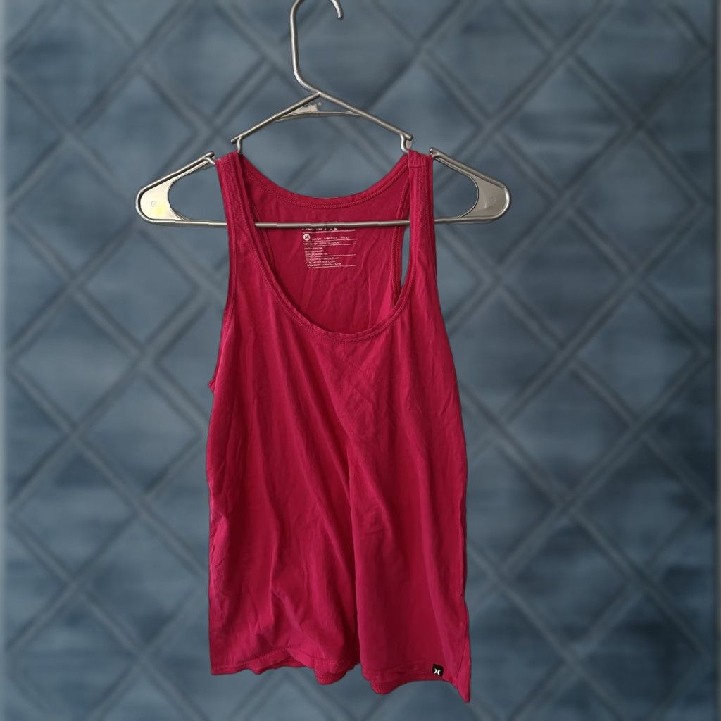 Hurley VINTAGE Hurley Tank Women Medium Pink Solid Logo 100% Cotton Beach Casual Womens Size M / US 6-8 / IT 42-44 - 1 Thumbnail