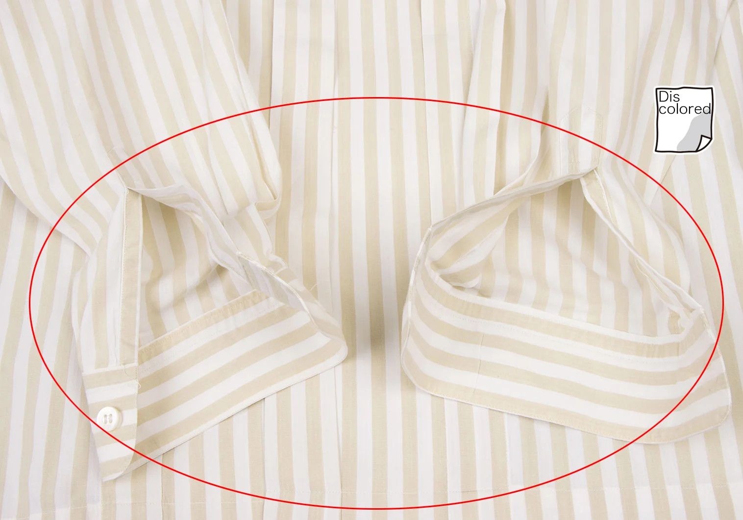 Issey Miyake Stripe Band Collar Shirt in Beige and White, Size M Size US M / EU 48-50 / 2 - 7 Thumbnail