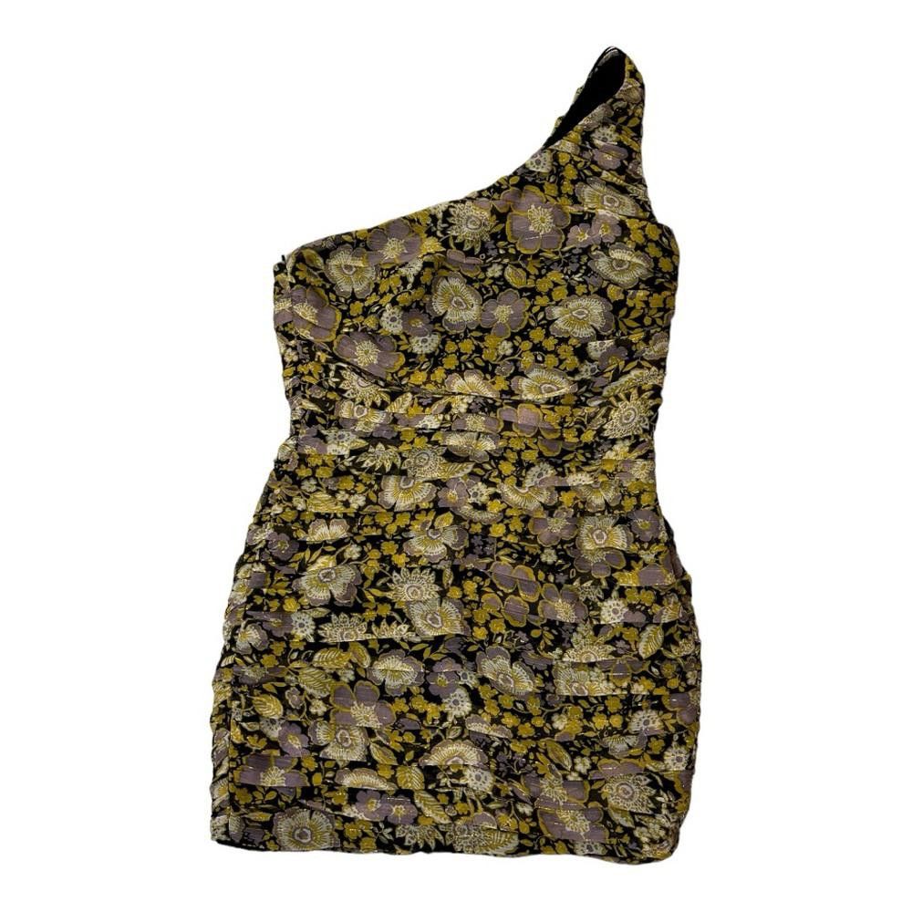 Zara Zara l Black Gold Floral Mini Dress Medium Size M / US 6-8 / IT 42-44 - 2 Thumbnail